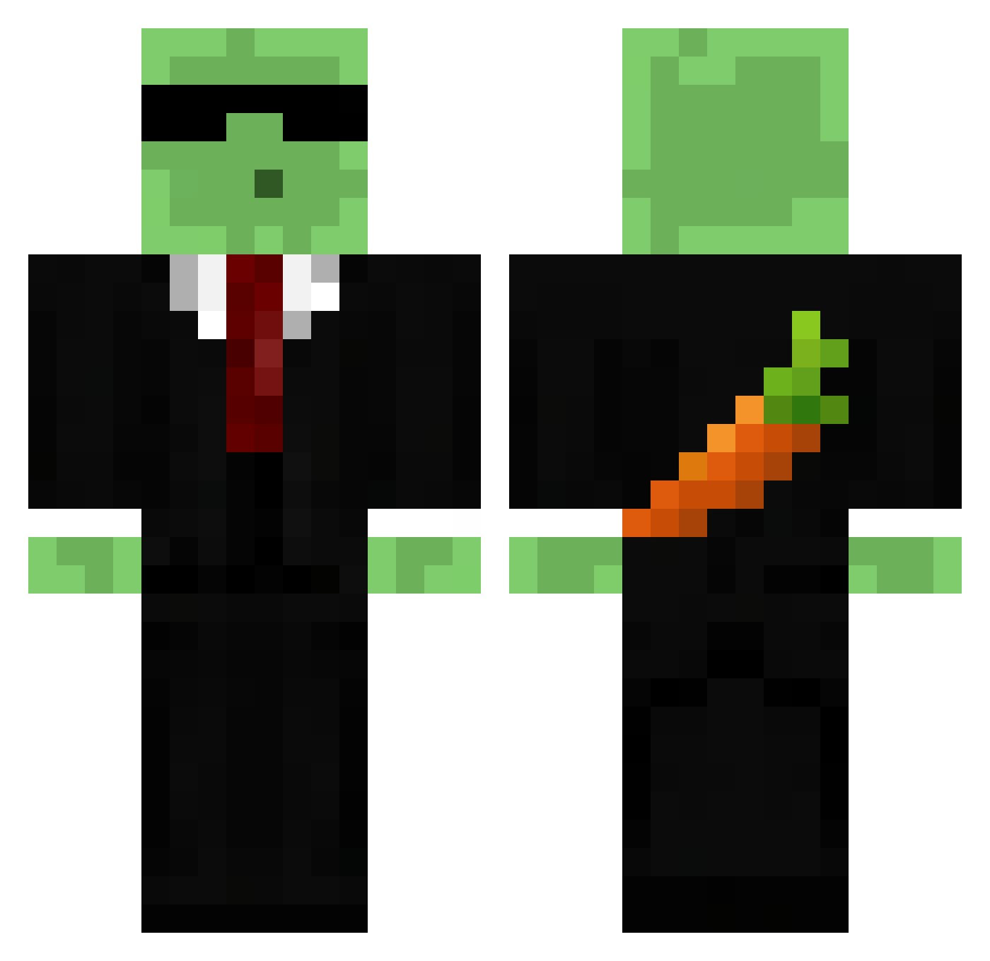 EdoConco Minecraft skin, front and back view