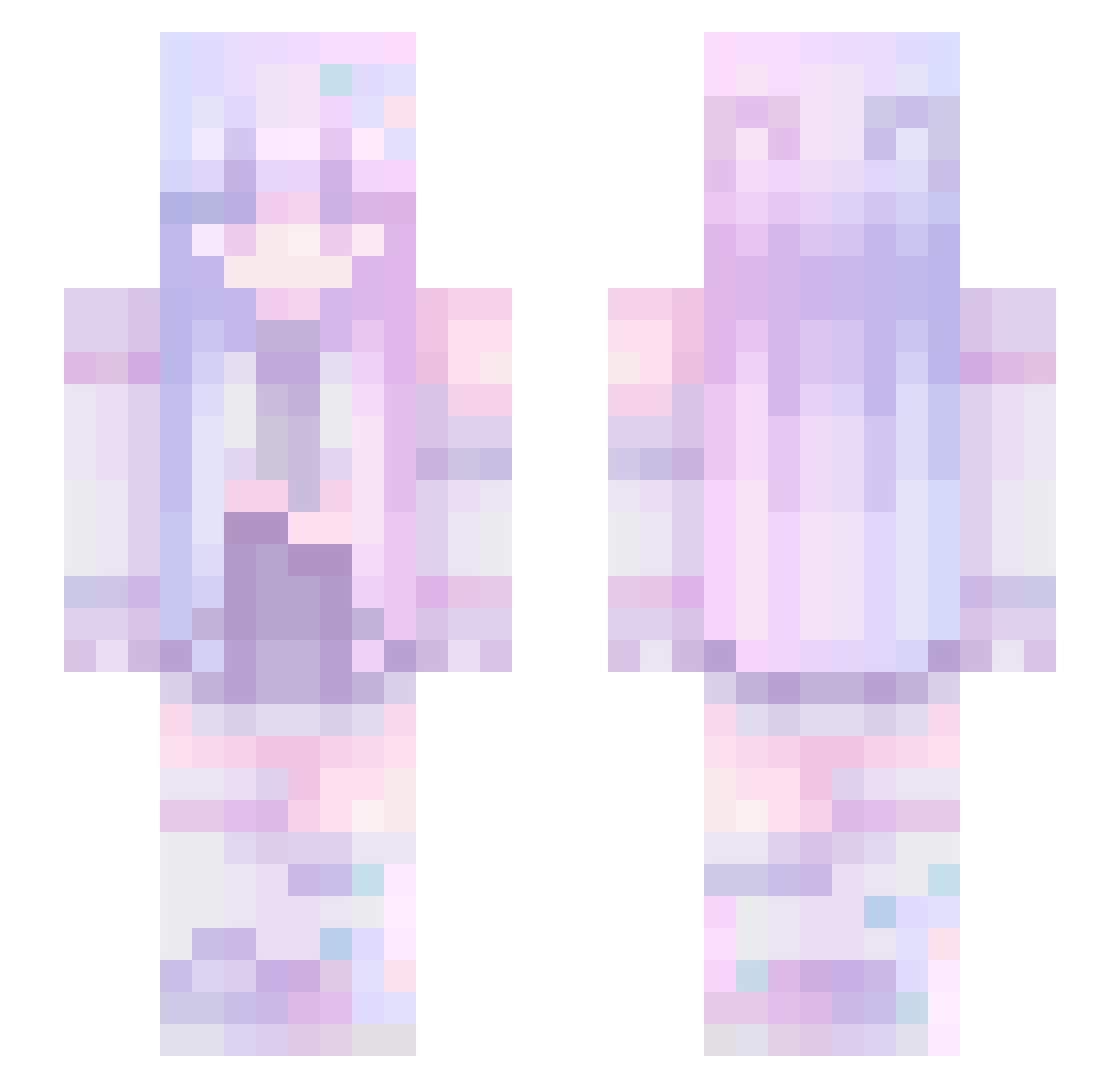 Tomalda Minecraft skin, front and back view