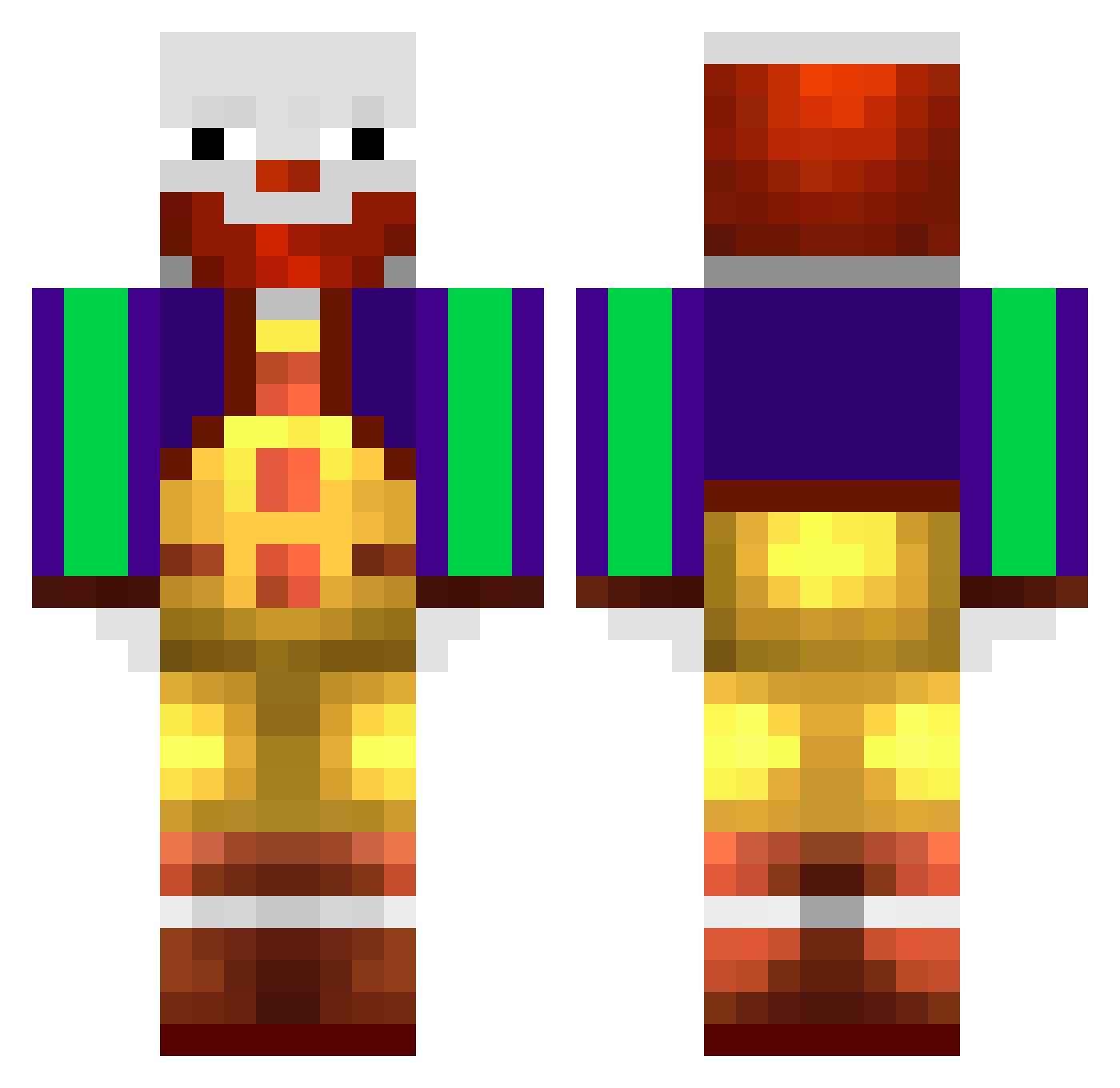 HectrollPROX Minecraft skin, front and back view