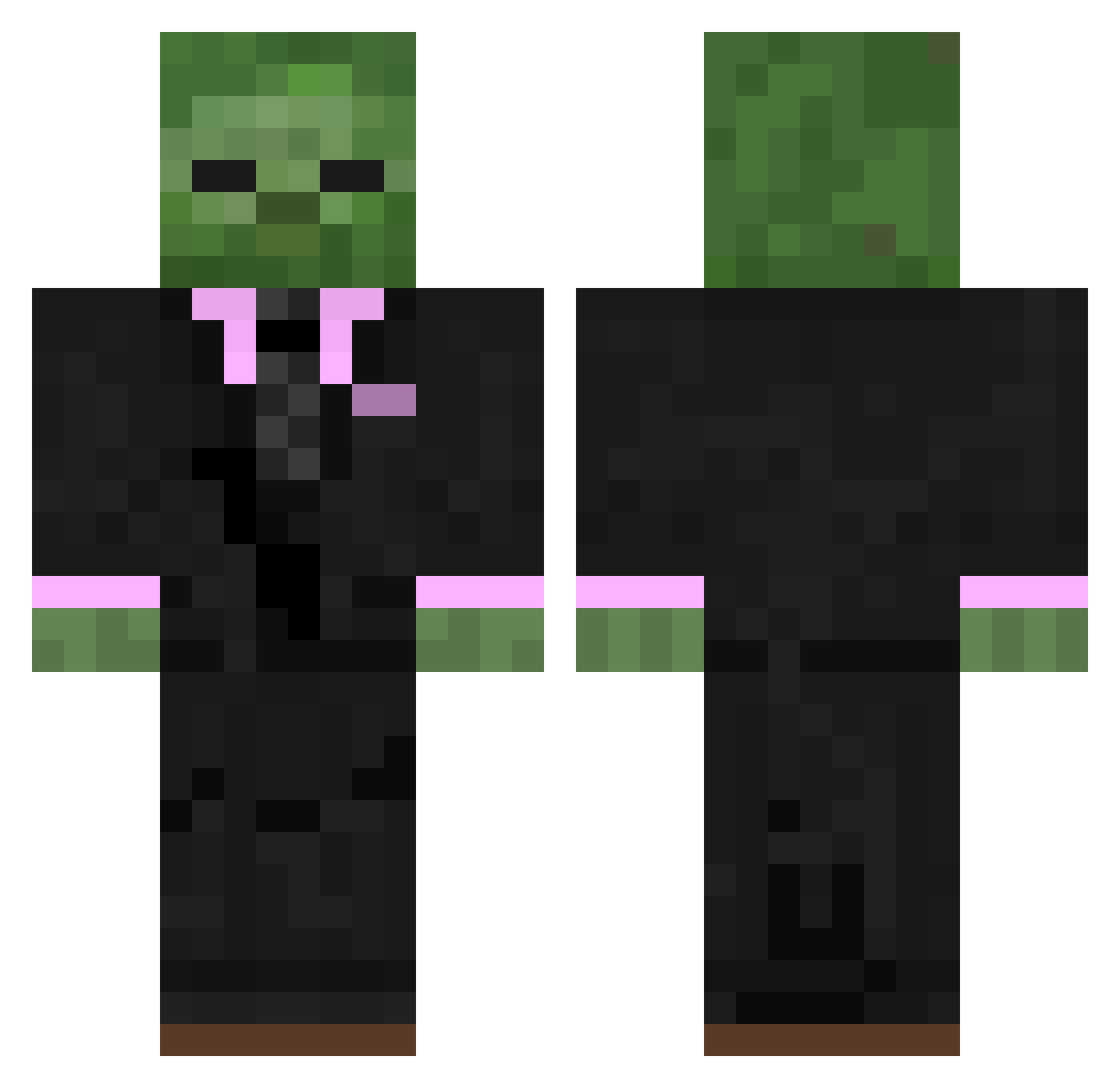 Walcner Minecraft skin, front and back view