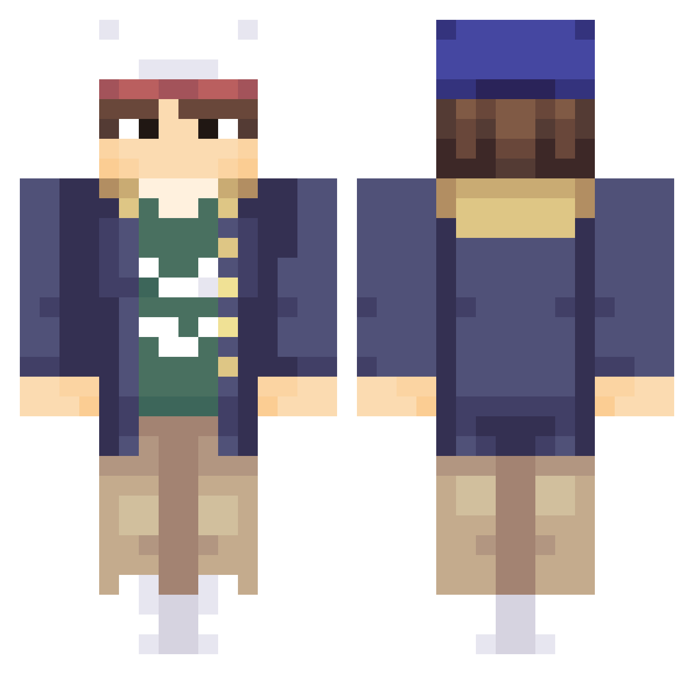 SuggLOL Minecraft skin, front and back view
