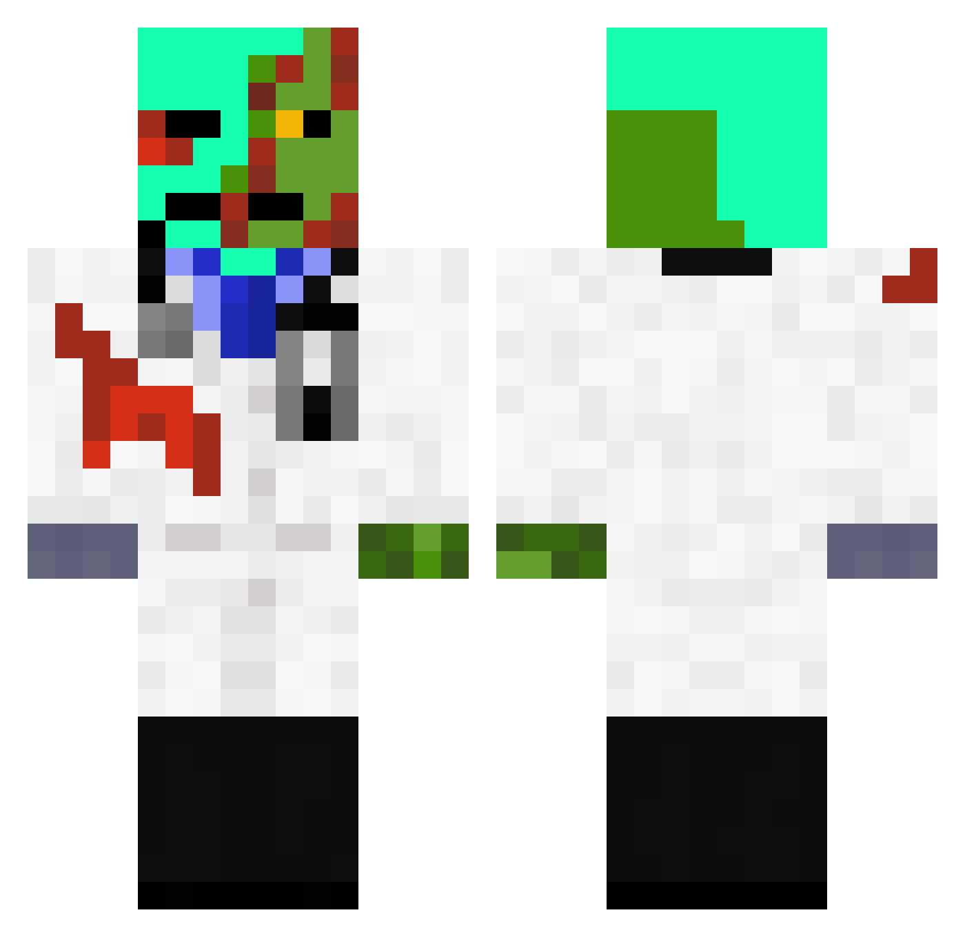 DOMINUSSLAYERx Minecraft skin, front and back view
