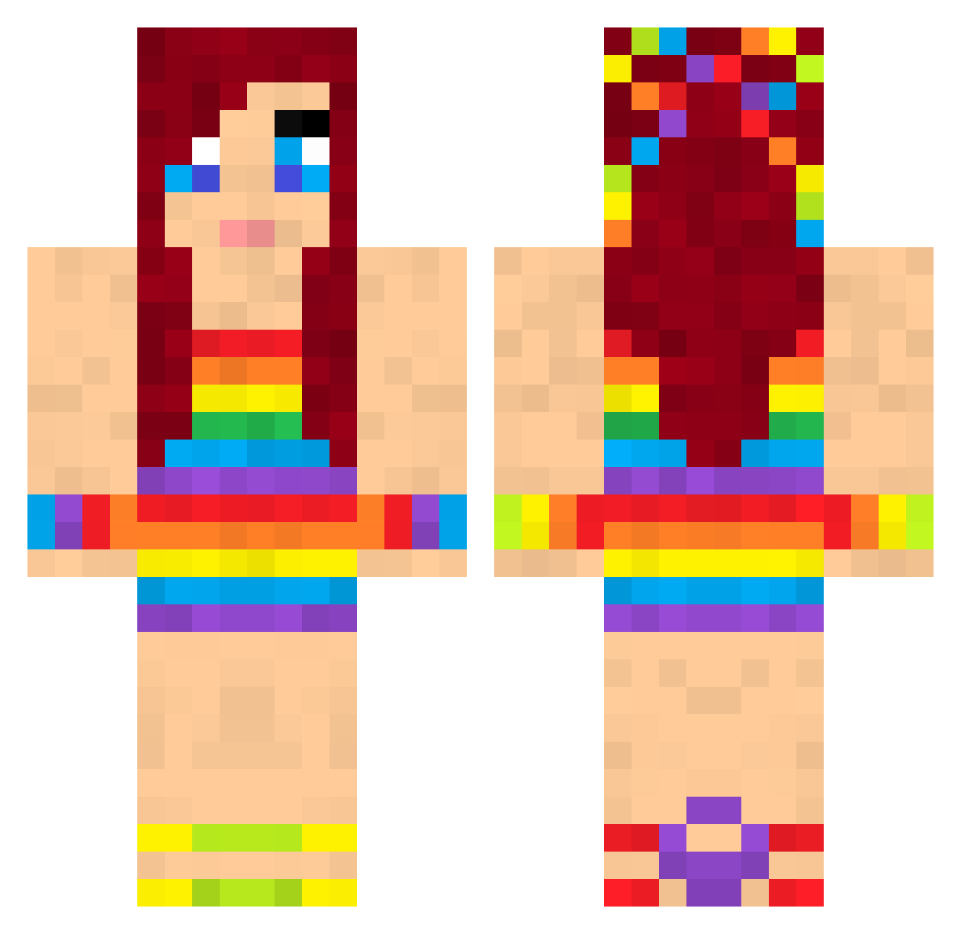 Conni Minecraft skin, front and back view