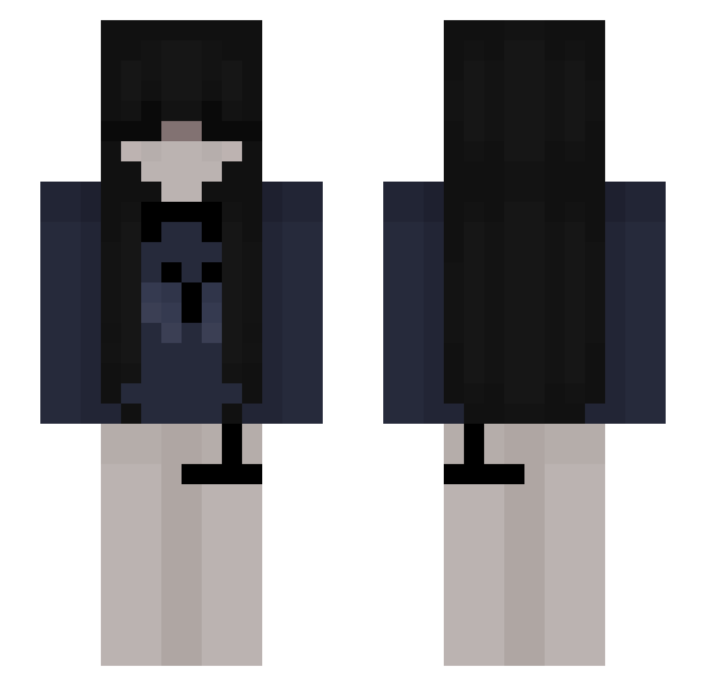 TQQTS Minecraft skin, front and back view