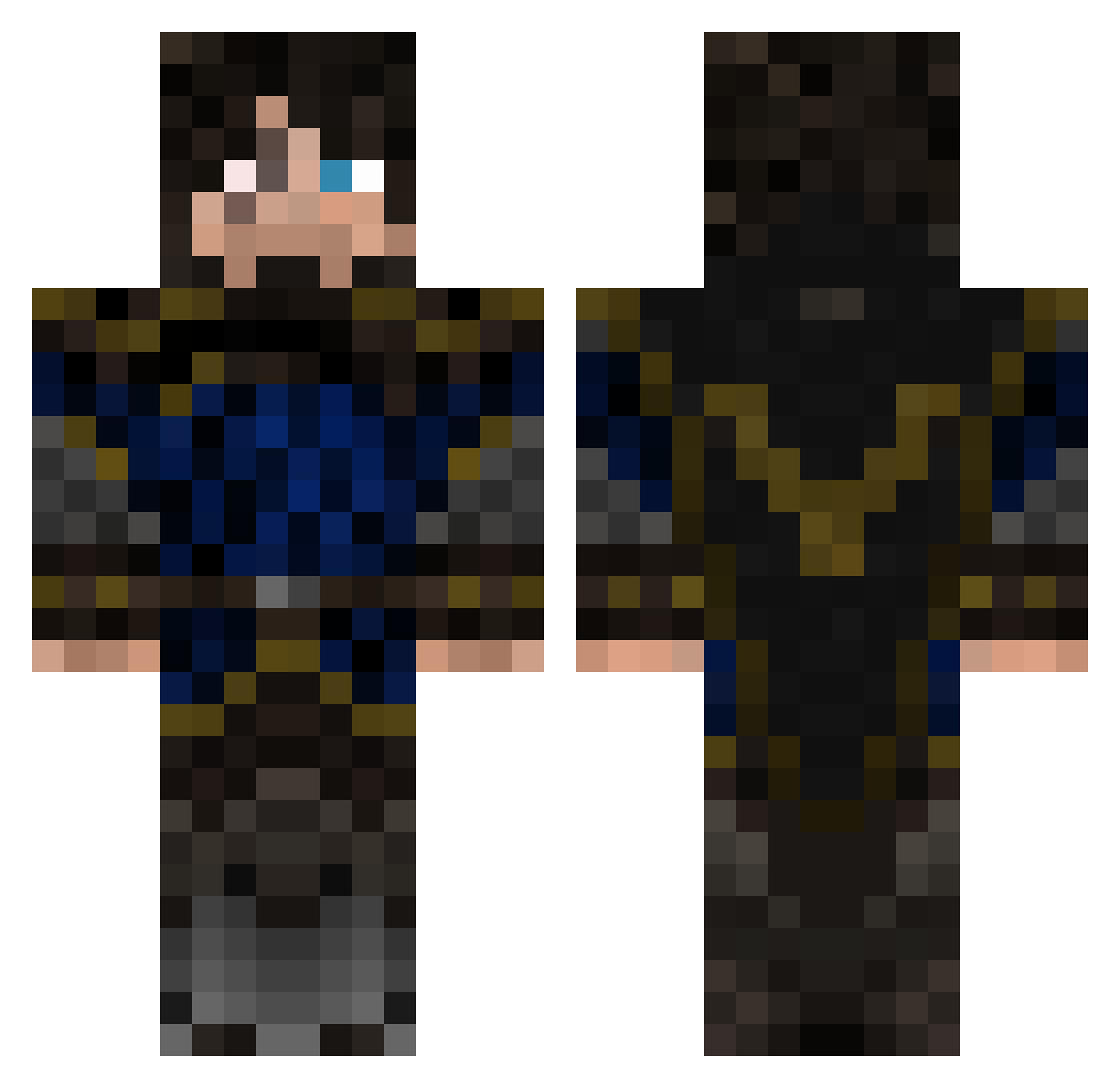 Snove Minecraft skin, front and back view