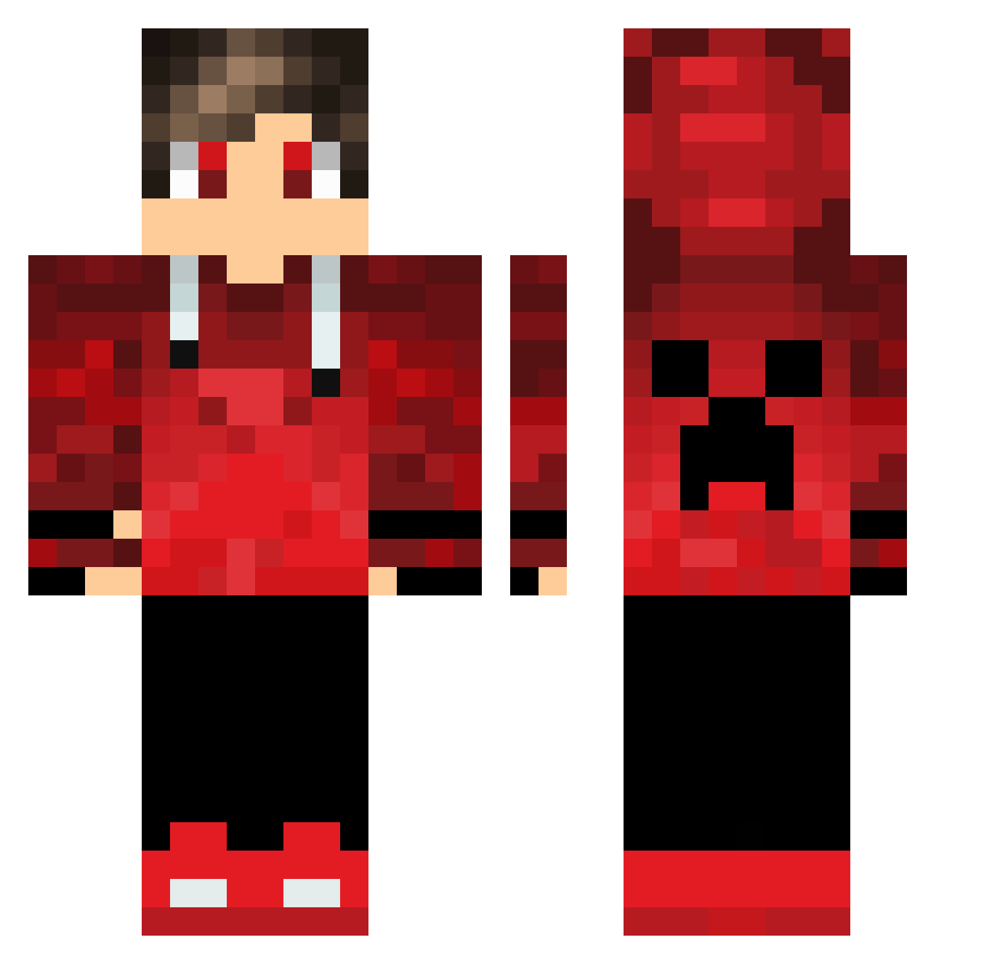 Soxto Minecraft skin, front and back view