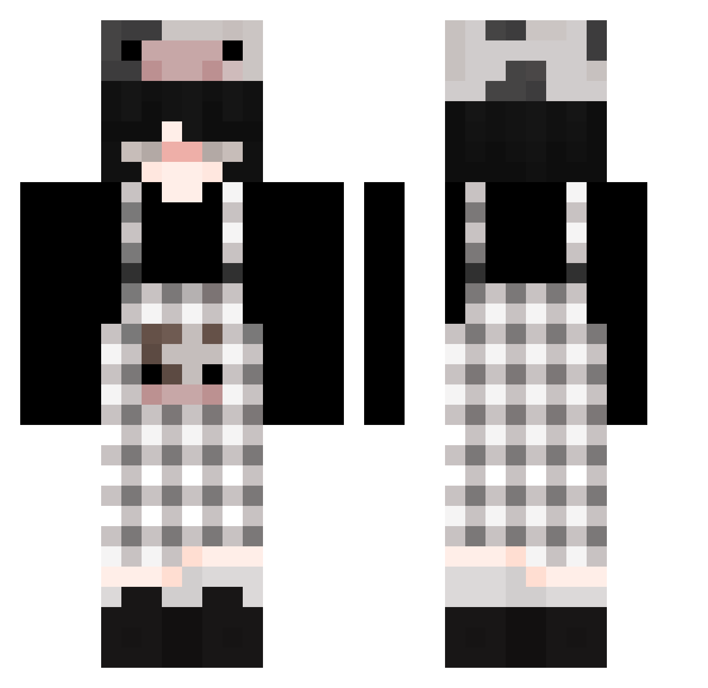 meggera Minecraft skin, front and back view