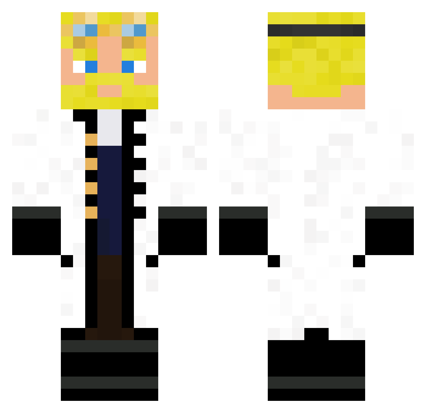Sivix Minecraft skin, front and back view