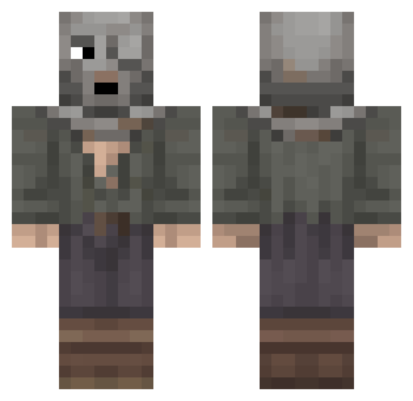 Jab8 Minecraft skin, front and back view
