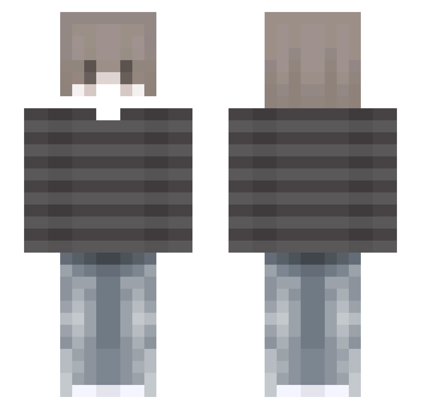J0rphan Minecraft skin, front and back view