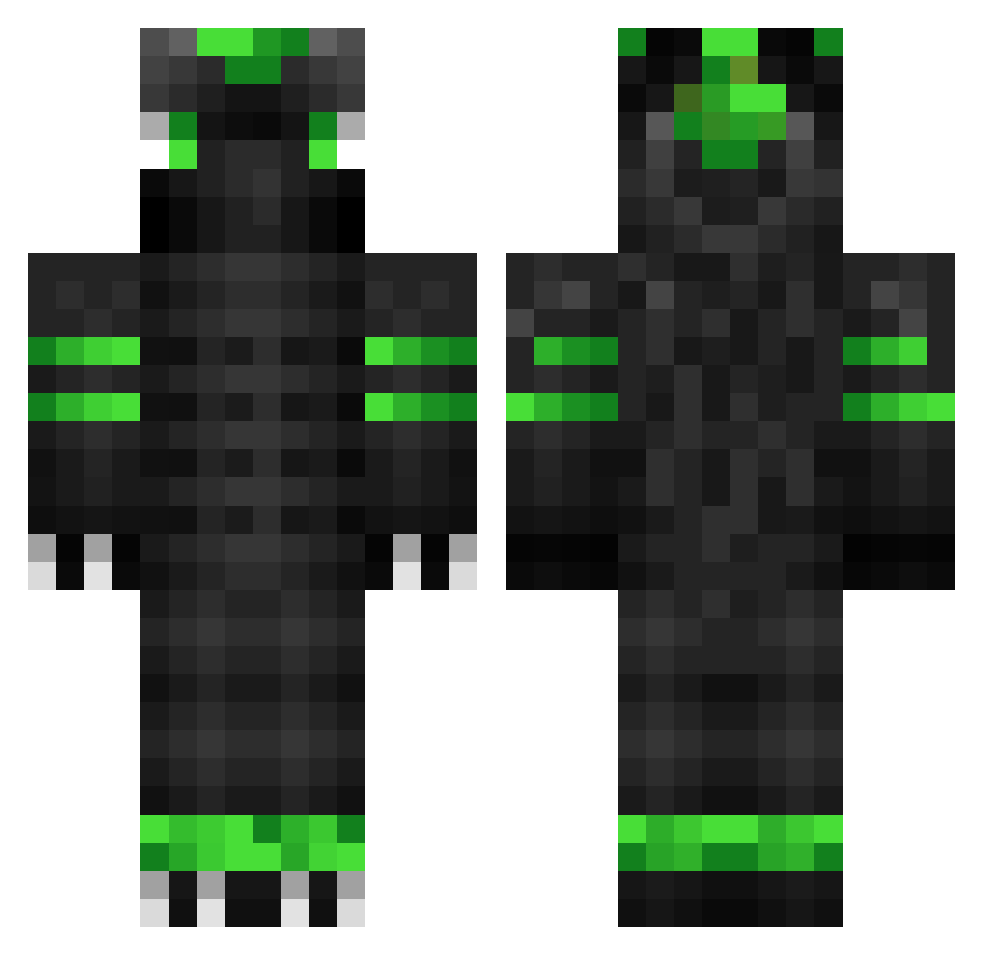 SuchComboz Minecraft skin, front and back view