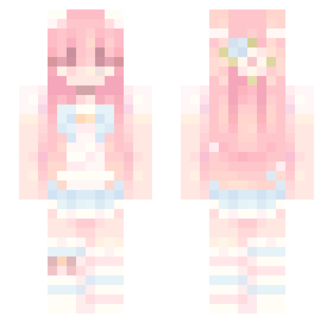 Yuikwaai Minecraft skin, front and back view