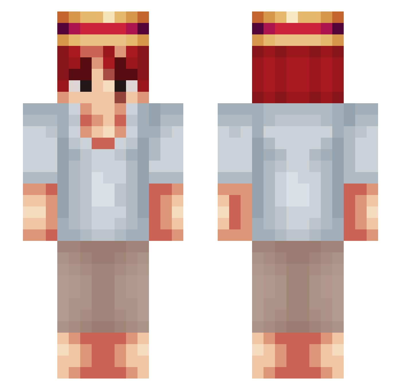 PaQewGOD Minecraft skin, front and back view
