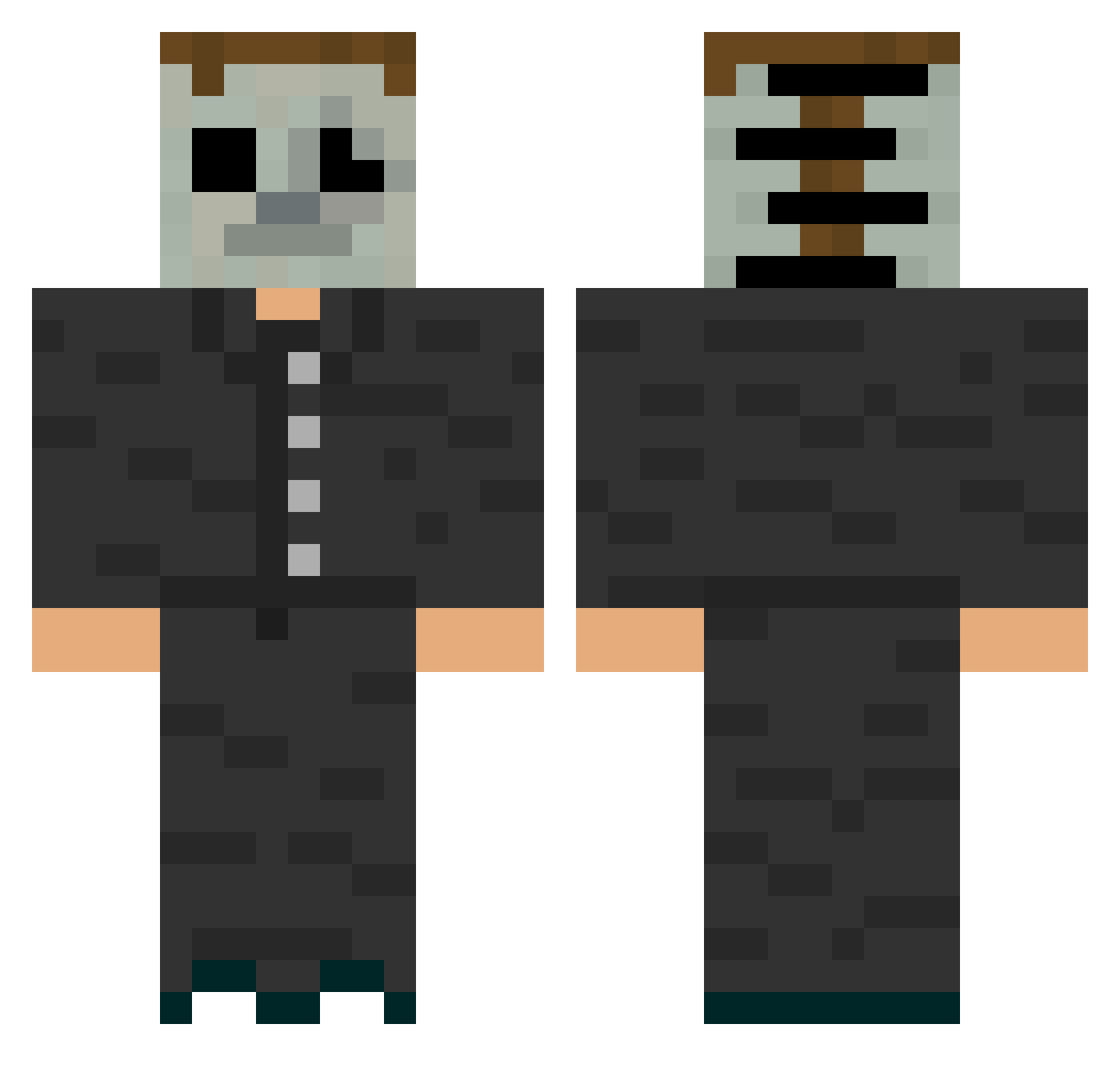 Soahan121 Minecraft skin, front and back view