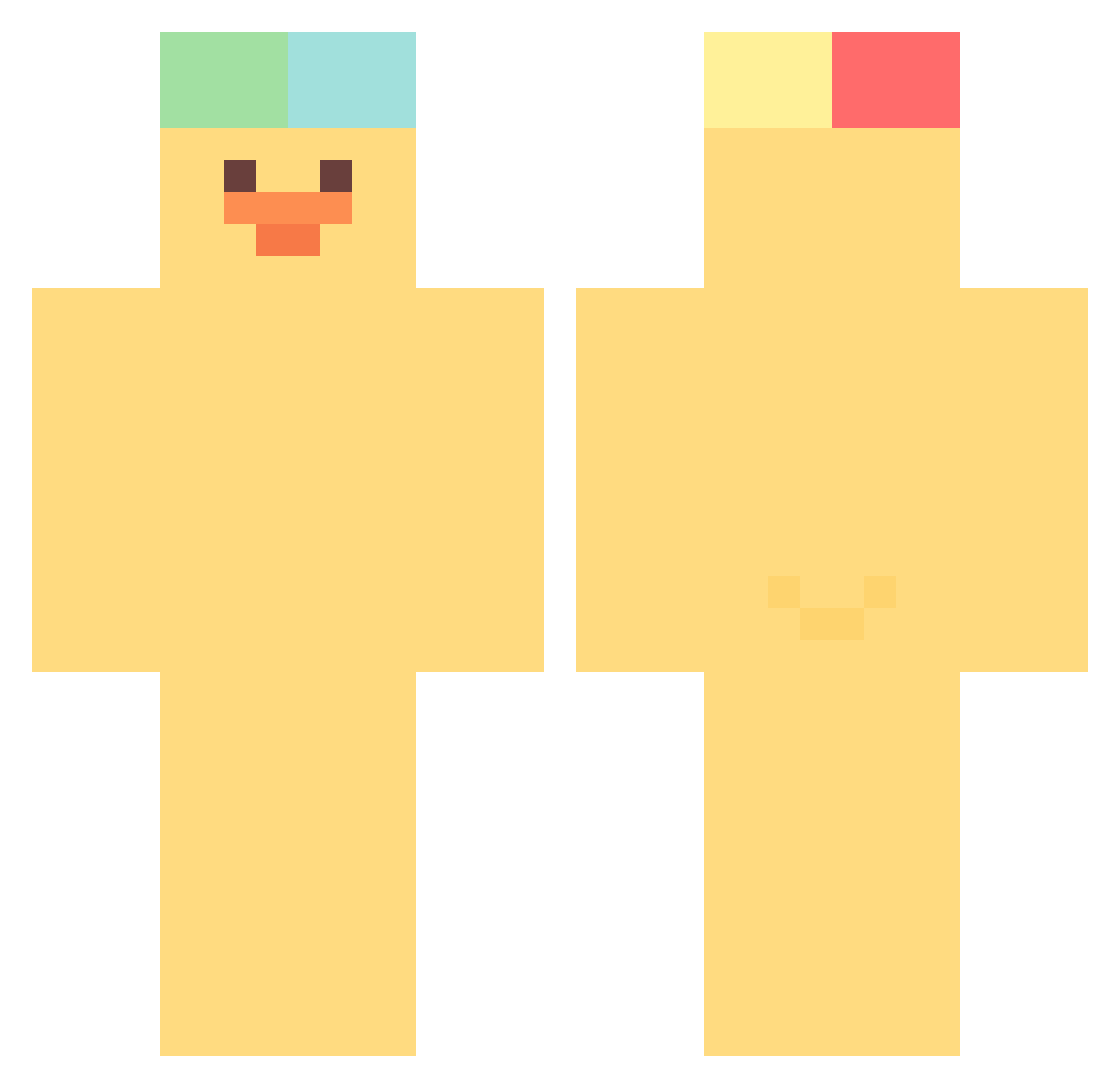 TheTunip Minecraft skin, front and back view