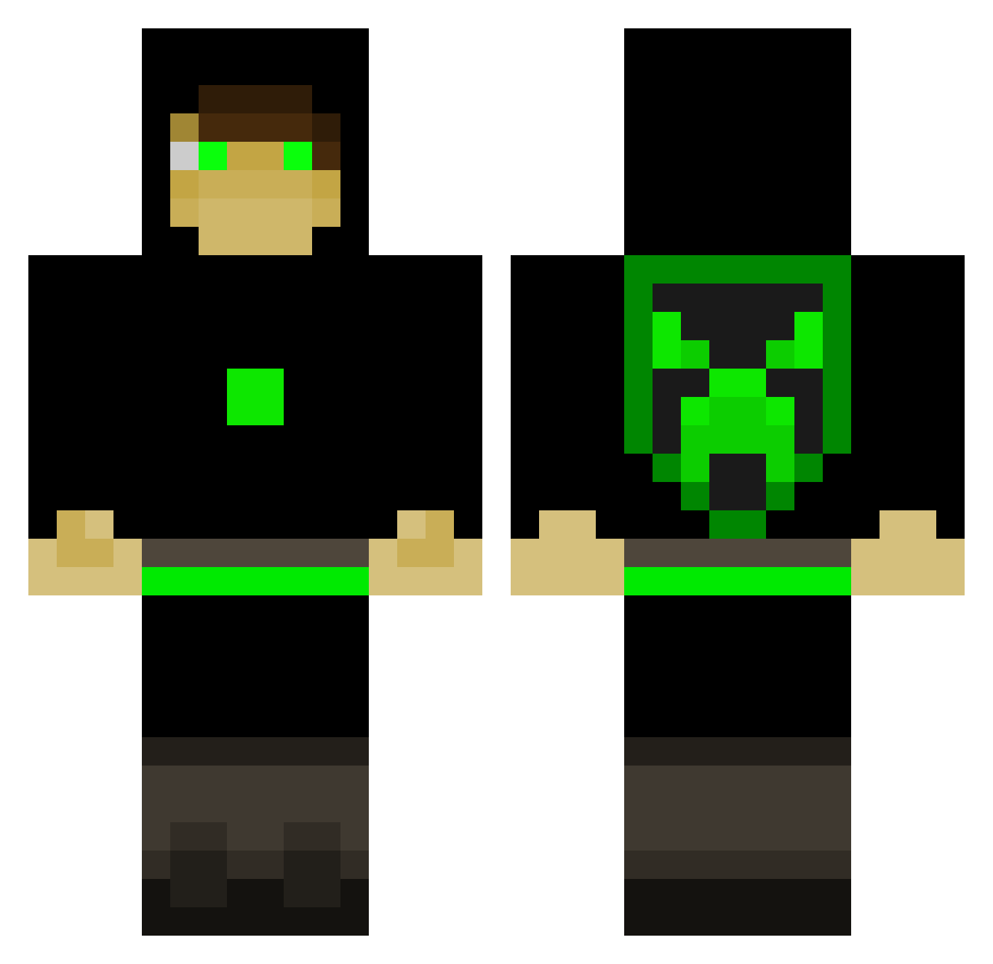 Possibillity Minecraft skin, front and back view