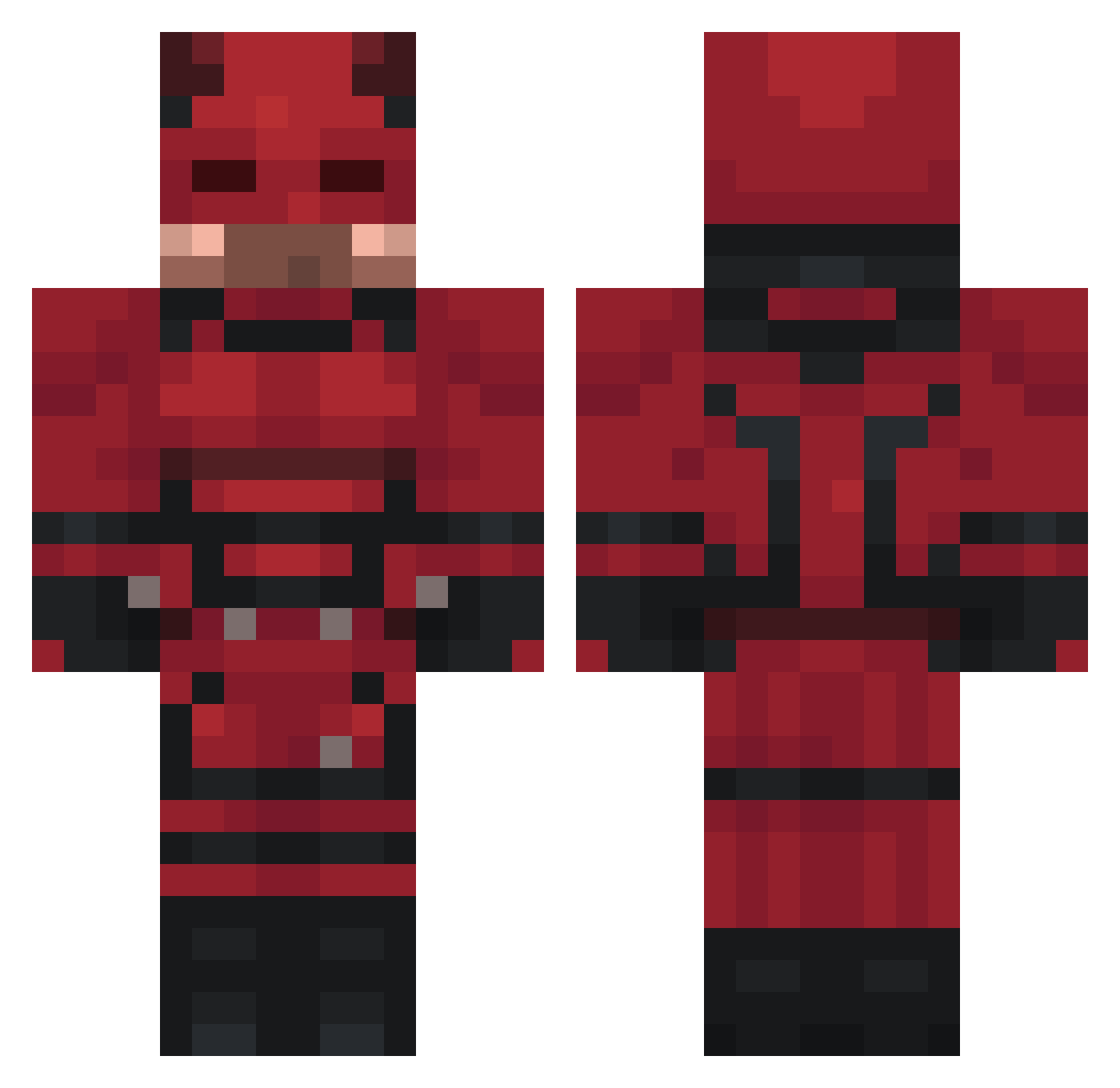 alch0p Minecraft skin, front and back view
