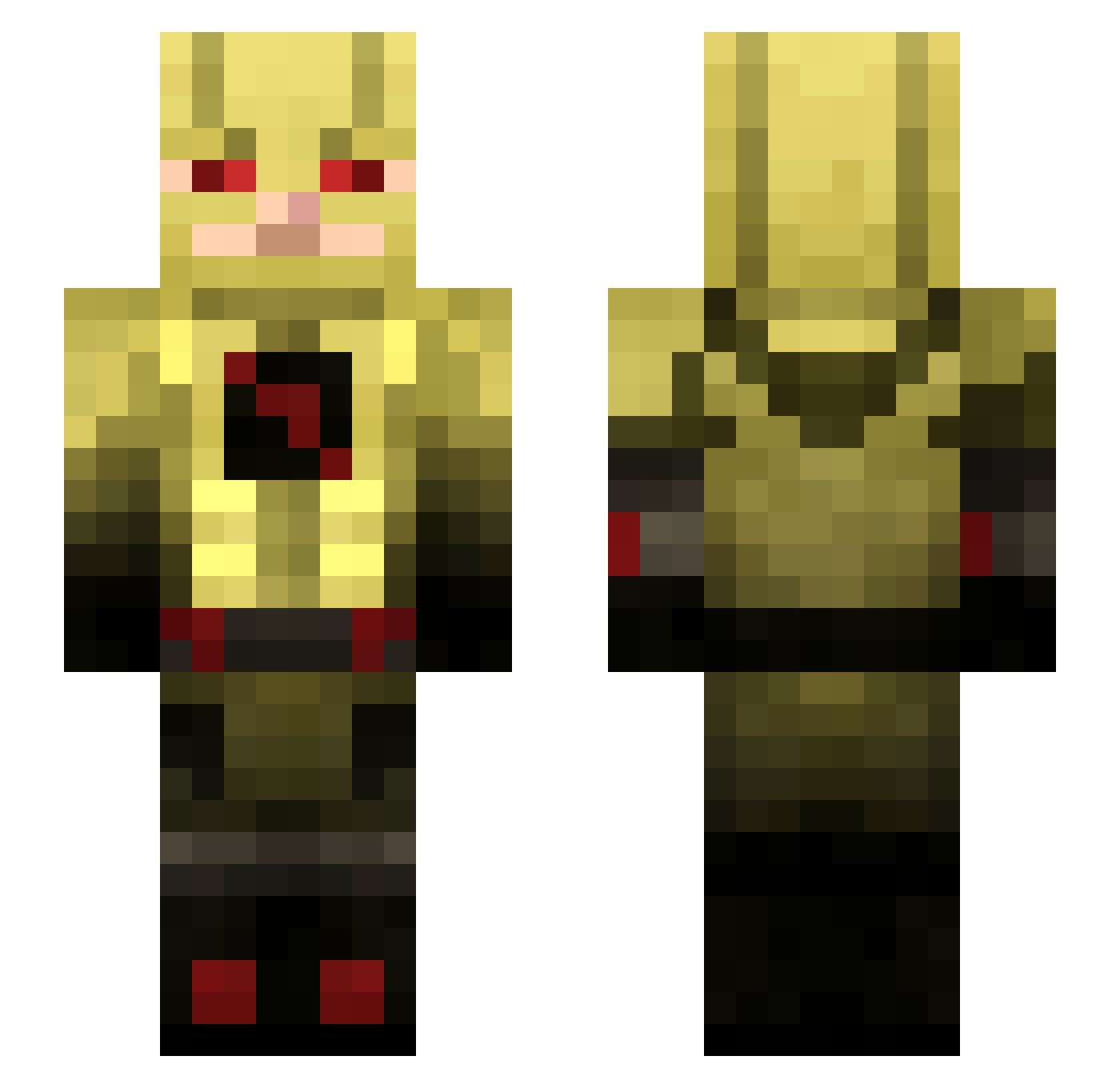 Uffel Minecraft skin, front and back view
