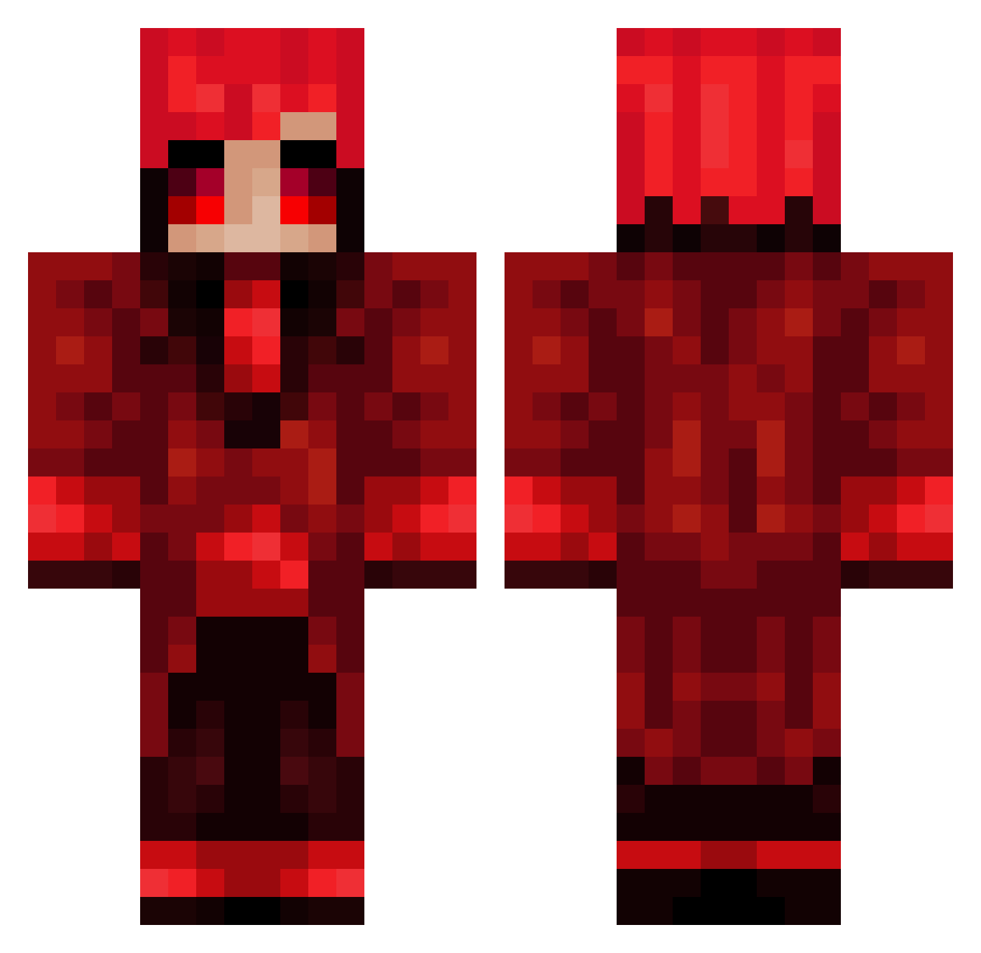 JotaPedro Minecraft skin, front and back view