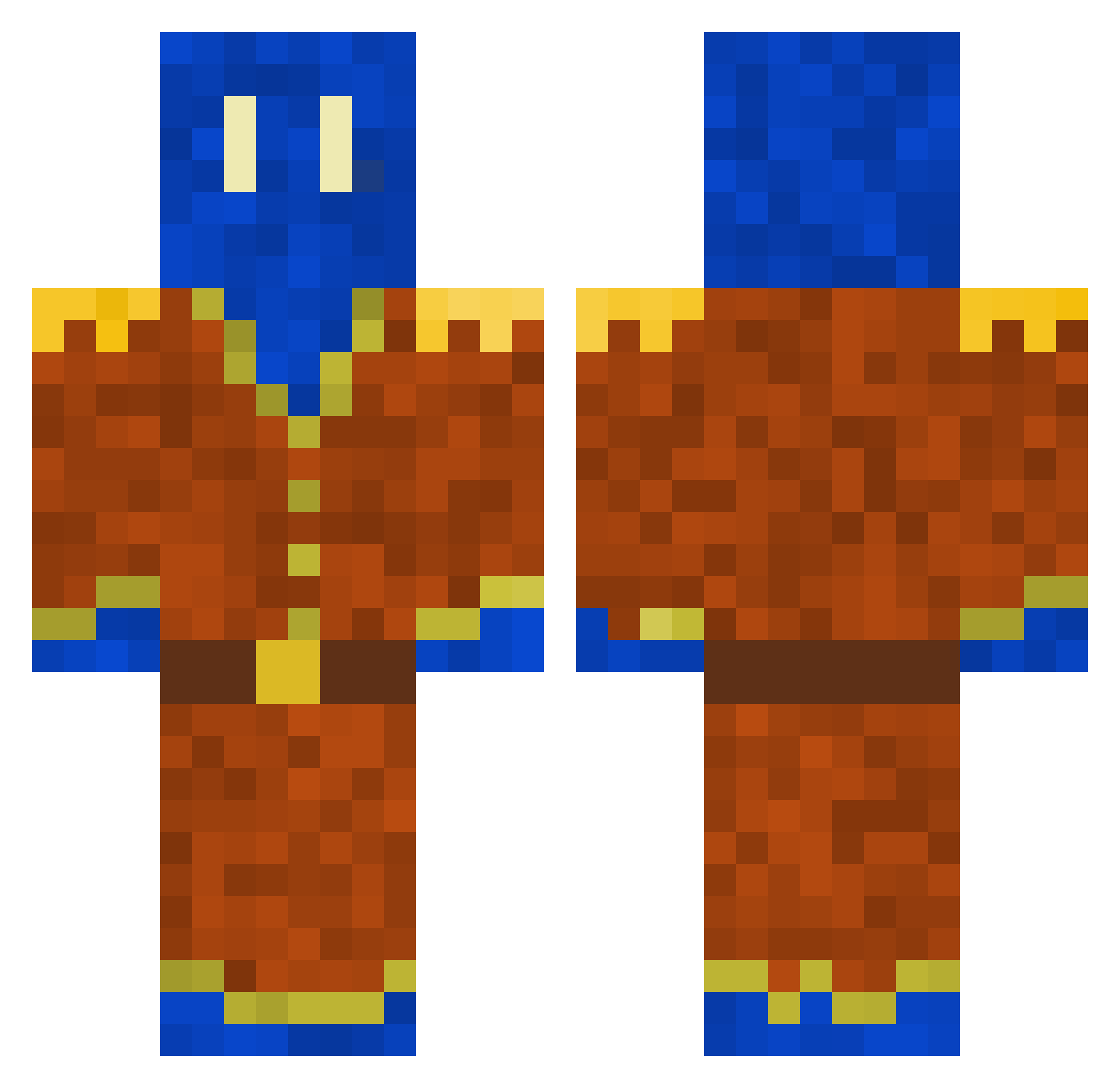 RickyWall Minecraft skin, front and back view