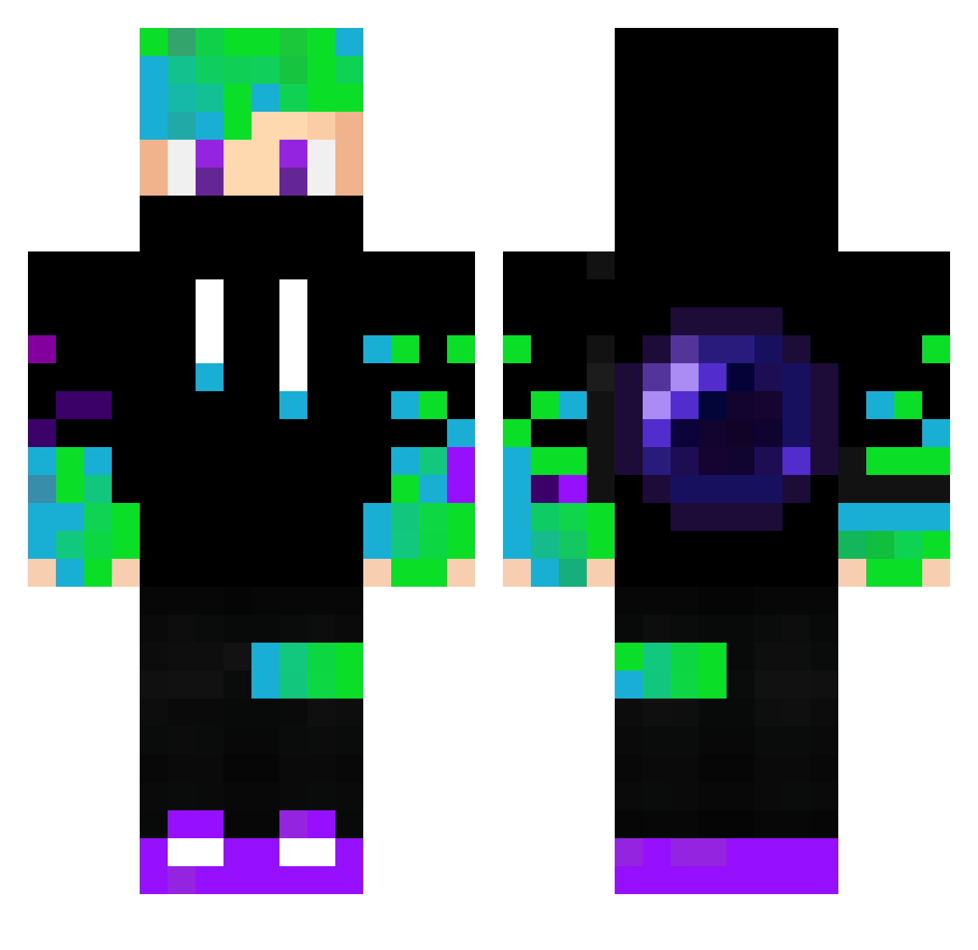 pvpixel26 Minecraft skin, front and back view