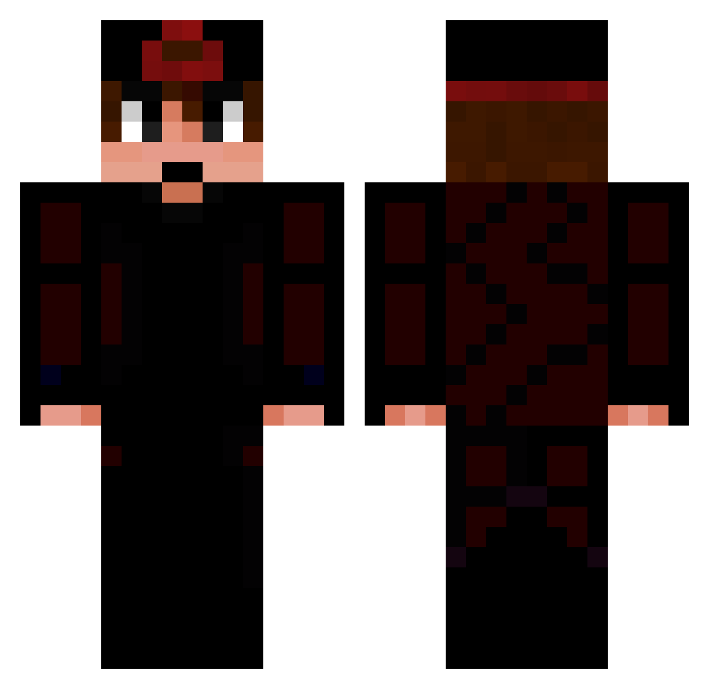 TreKkz Minecraft skin, front and back view