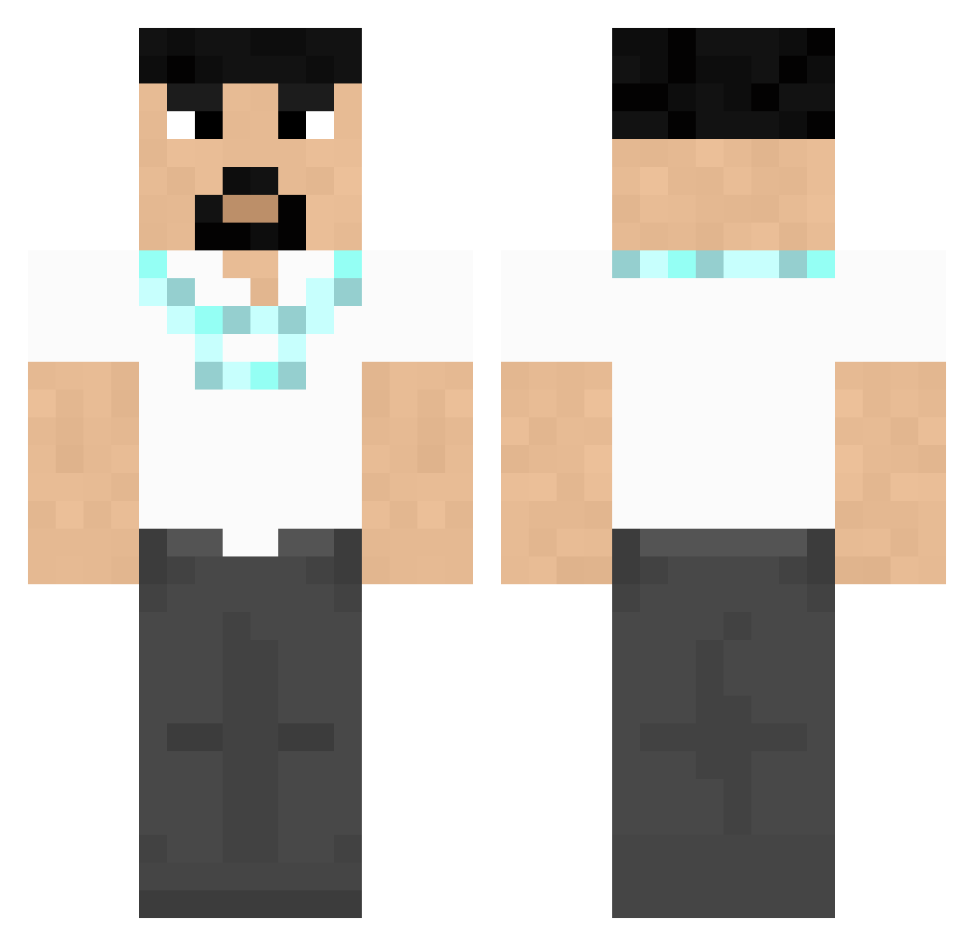GizzMoo Minecraft skin, front and back view