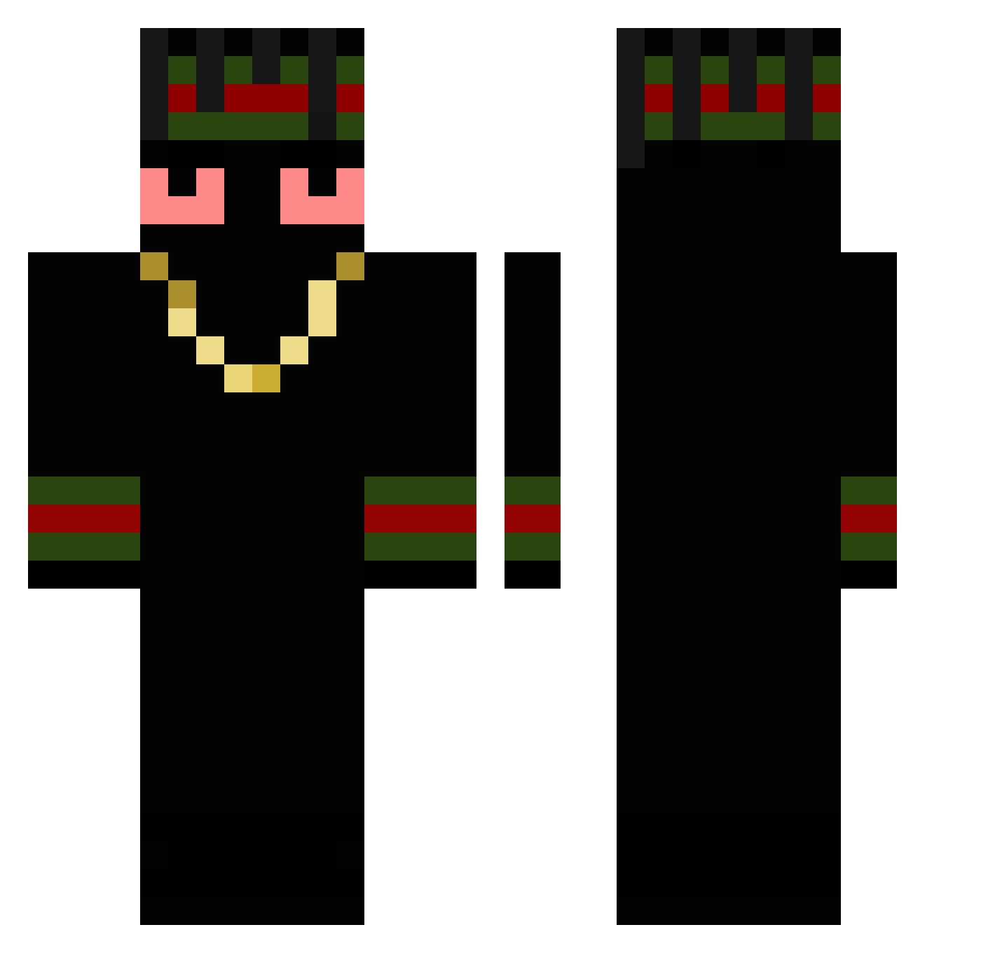pand3czka Minecraft skin, front and back view