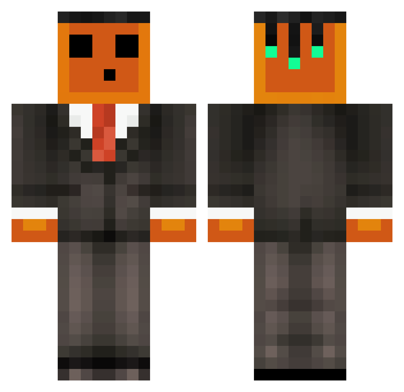 vOnanana Minecraft skin, front and back view