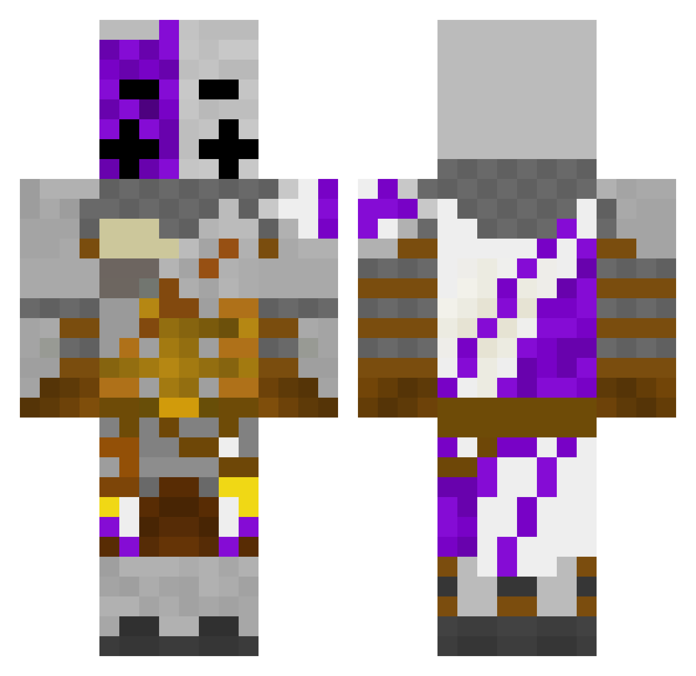 TheFilthyKasual Minecraft skin, front and back view