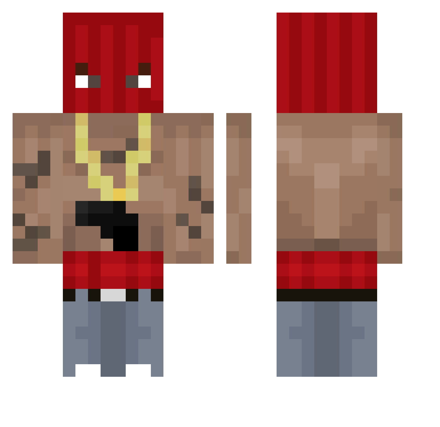 zW33k Minecraft skin, front and back view