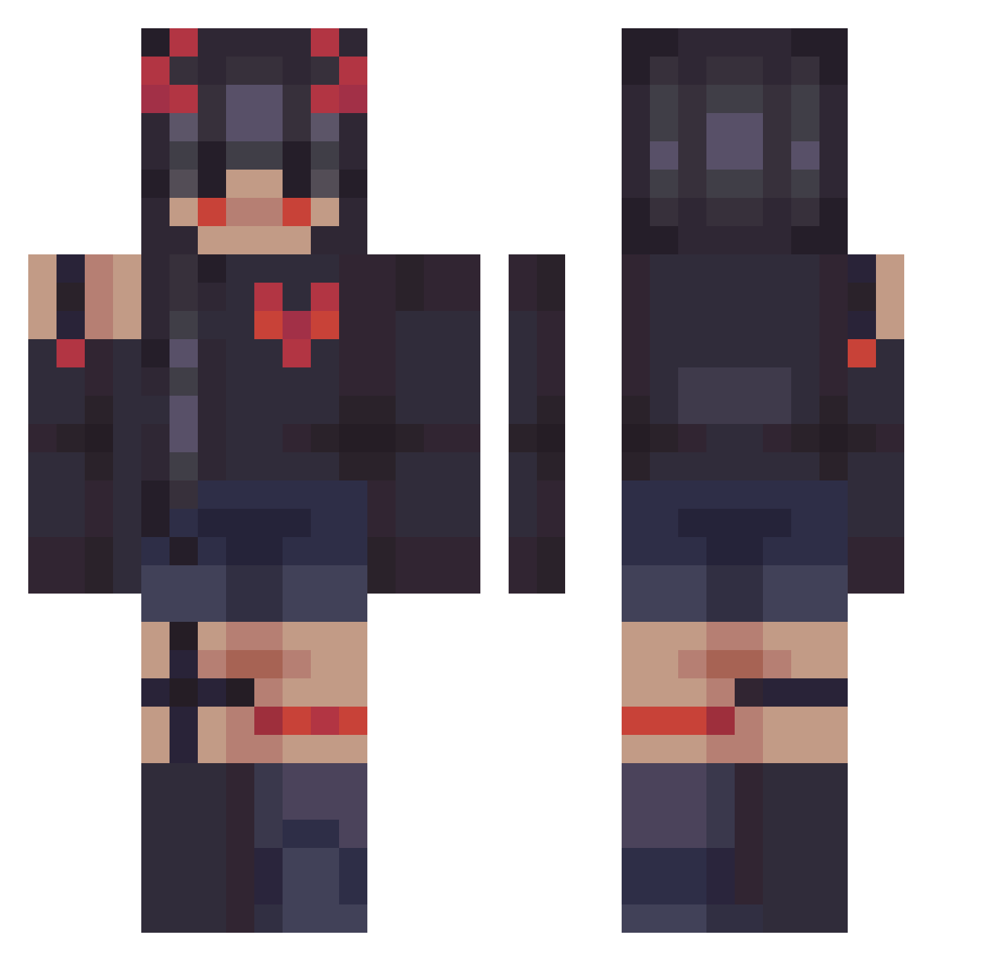 Xianz_ Minecraft skin, front and back view