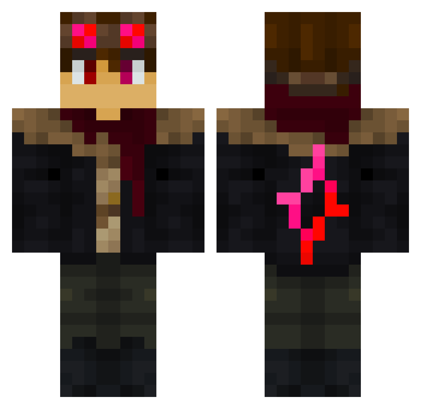 Ak434 Minecraft skin, front and back view