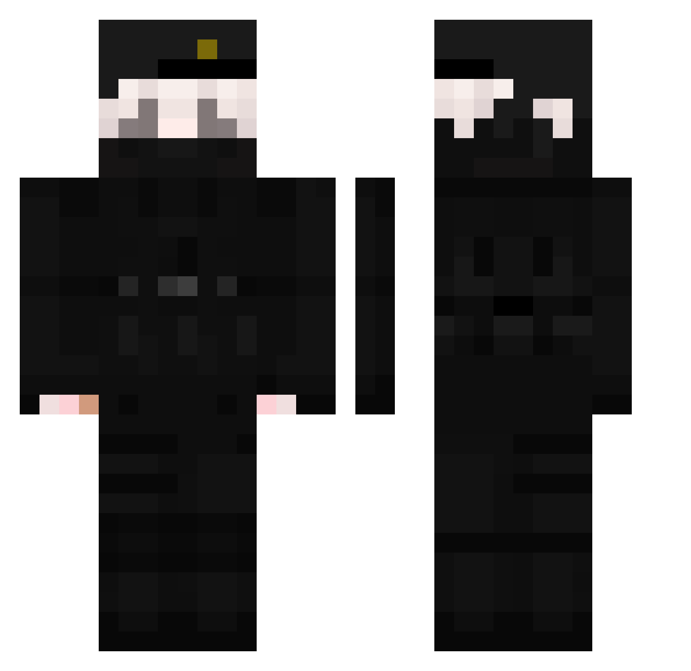 UsernameIsNicc_ Minecraft skin, front and back view
