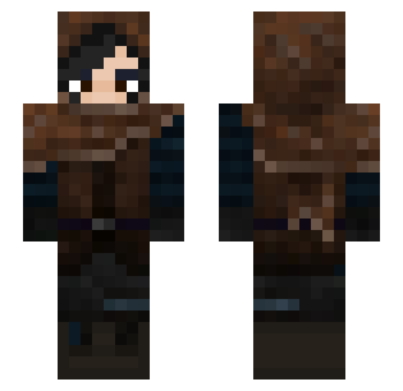CraftedSky Minecraft skin, front and back view