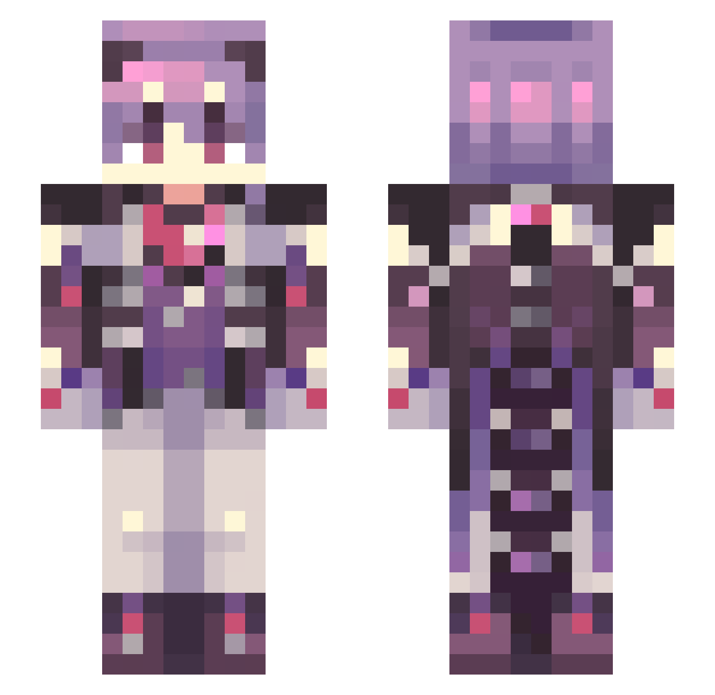 StellaViator94 Minecraft skin, front and back view