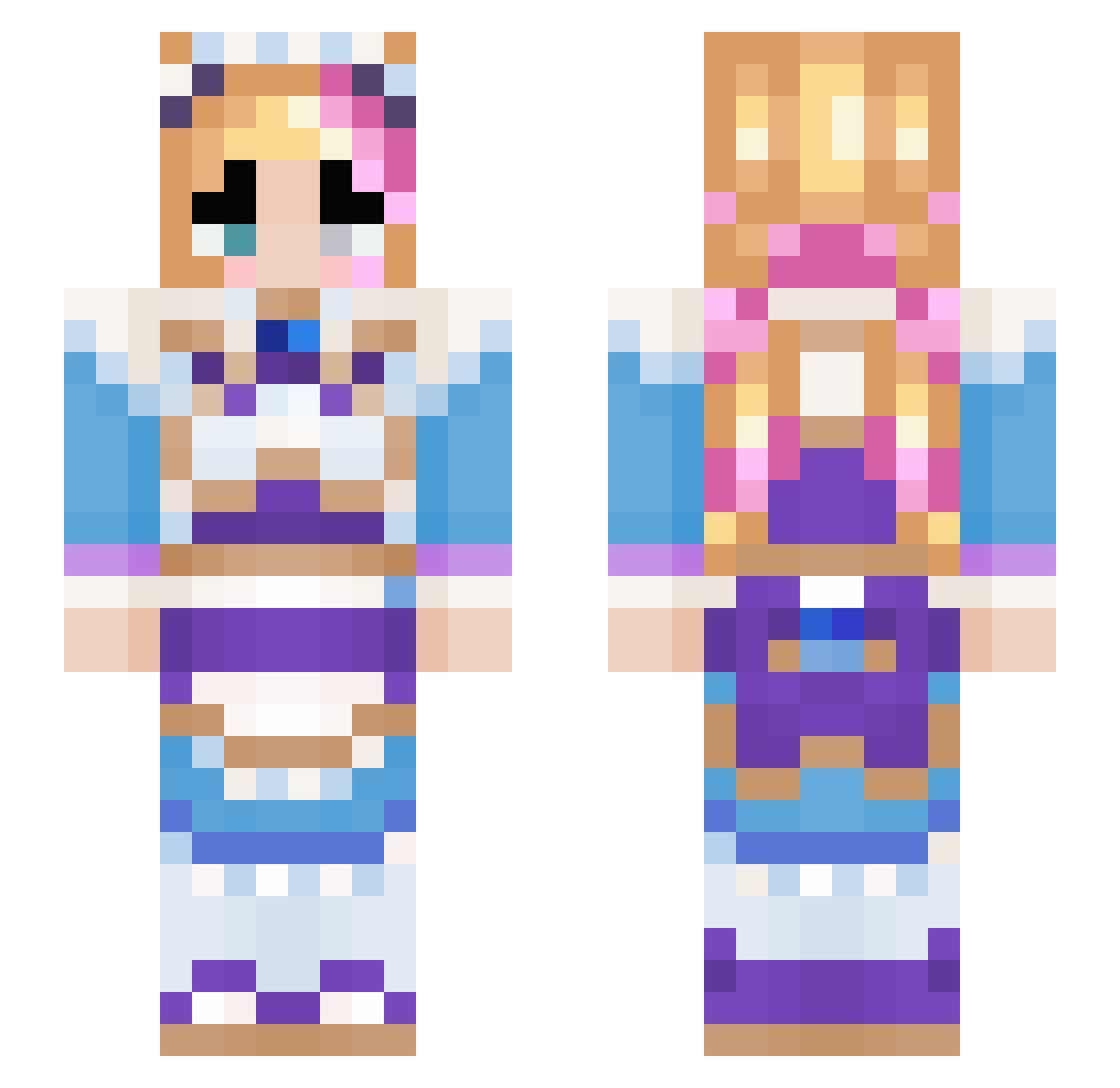 Gwebson Minecraft skin, front and back view