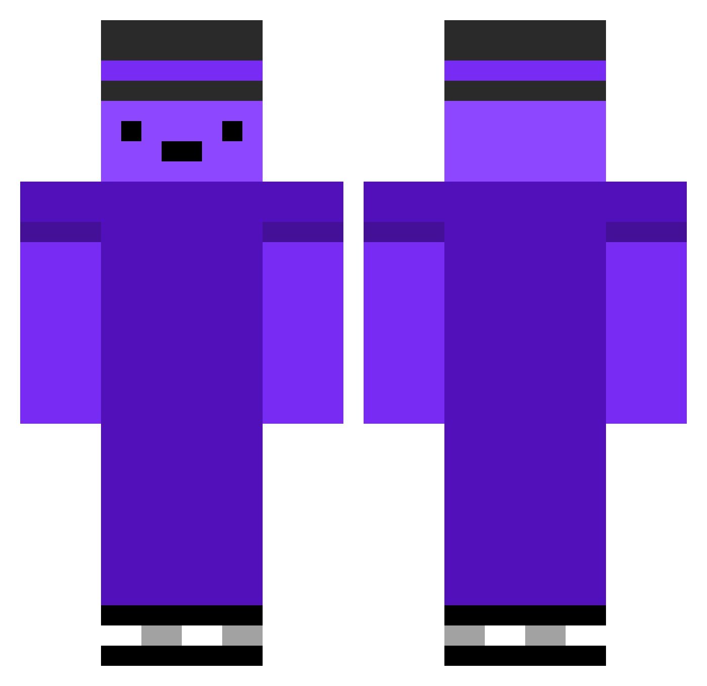 TotalyRandom Minecraft skin, front and back view