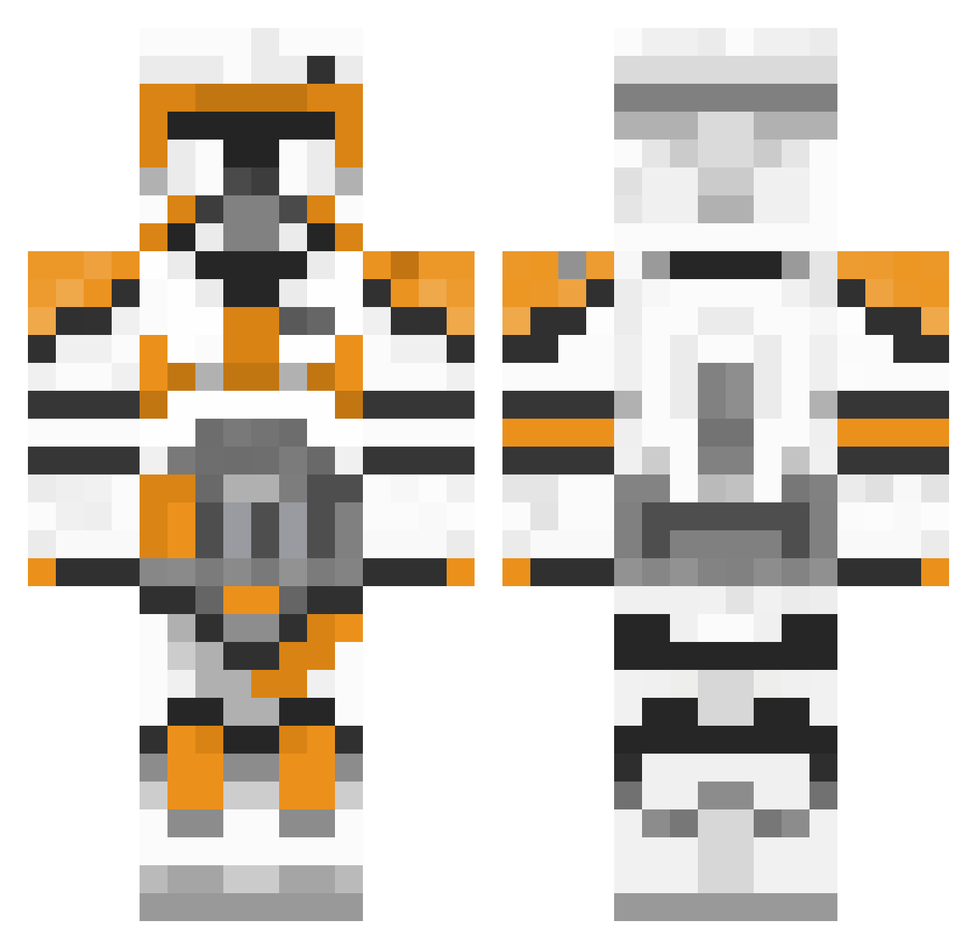 Abdul87 Minecraft skin, front and back view