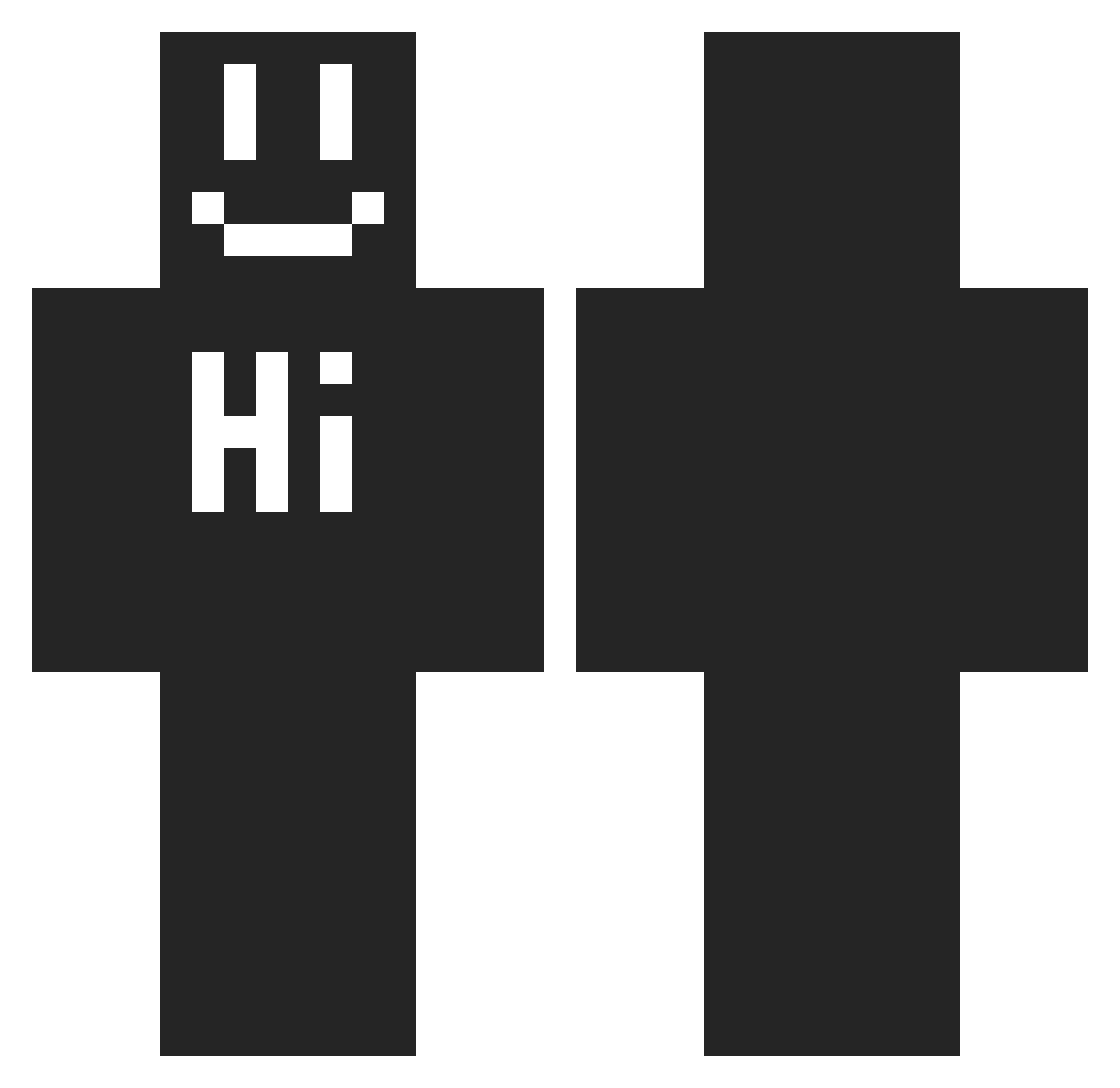 Slidn Minecraft skin, front and back view