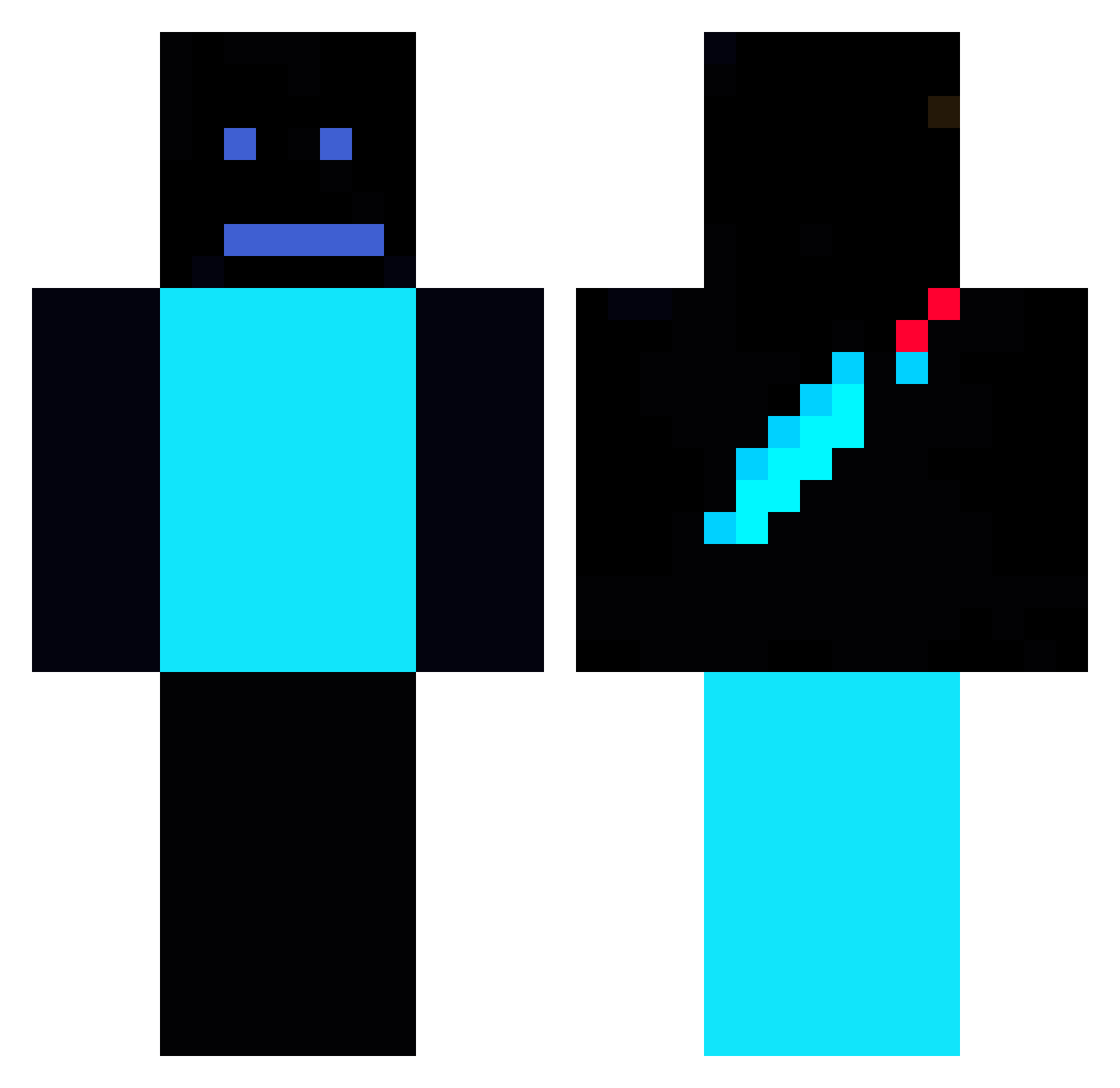 MatHeroe Minecraft skin, front and back view