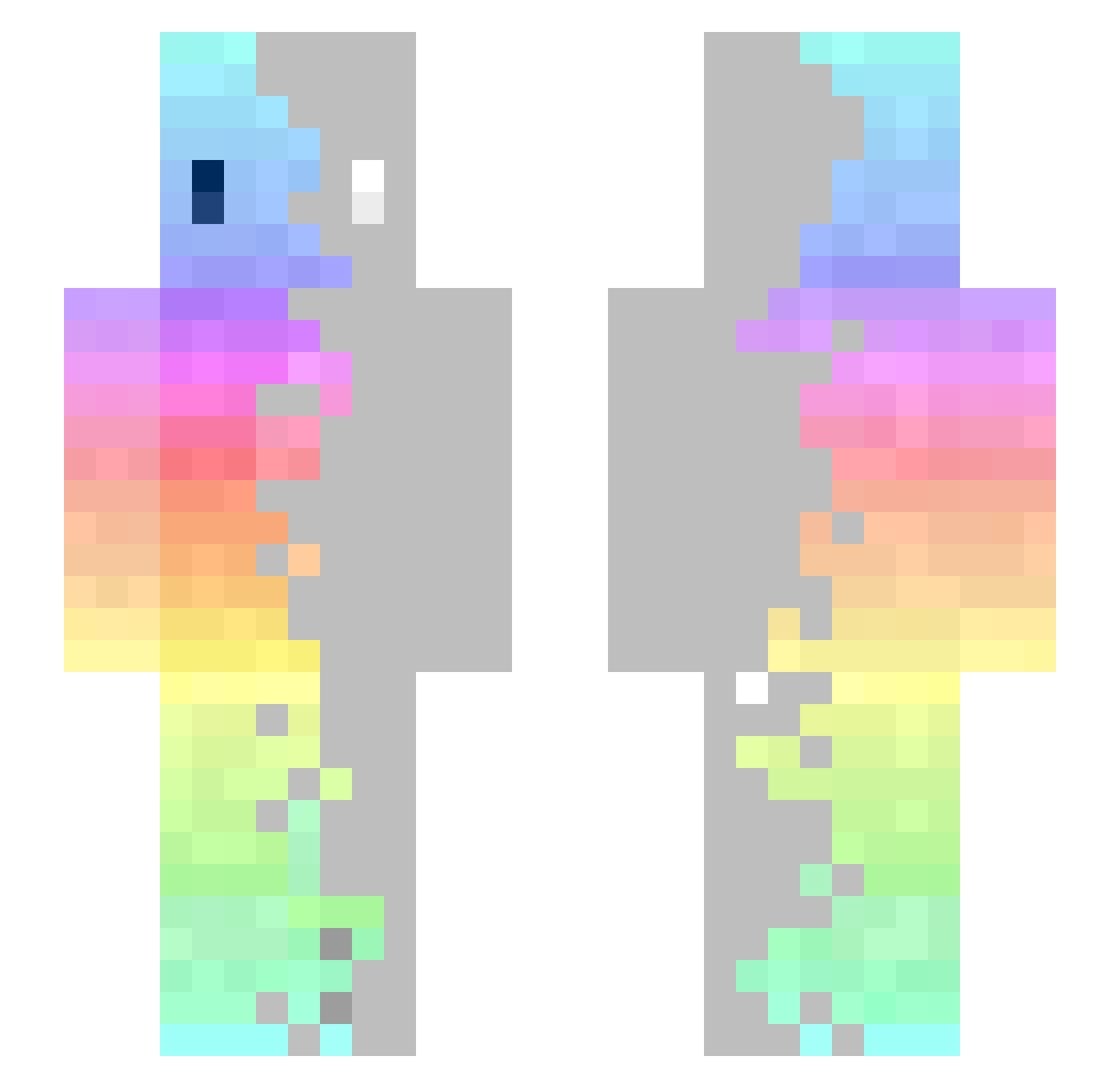 ZUDNAZ Minecraft skin, front and back view