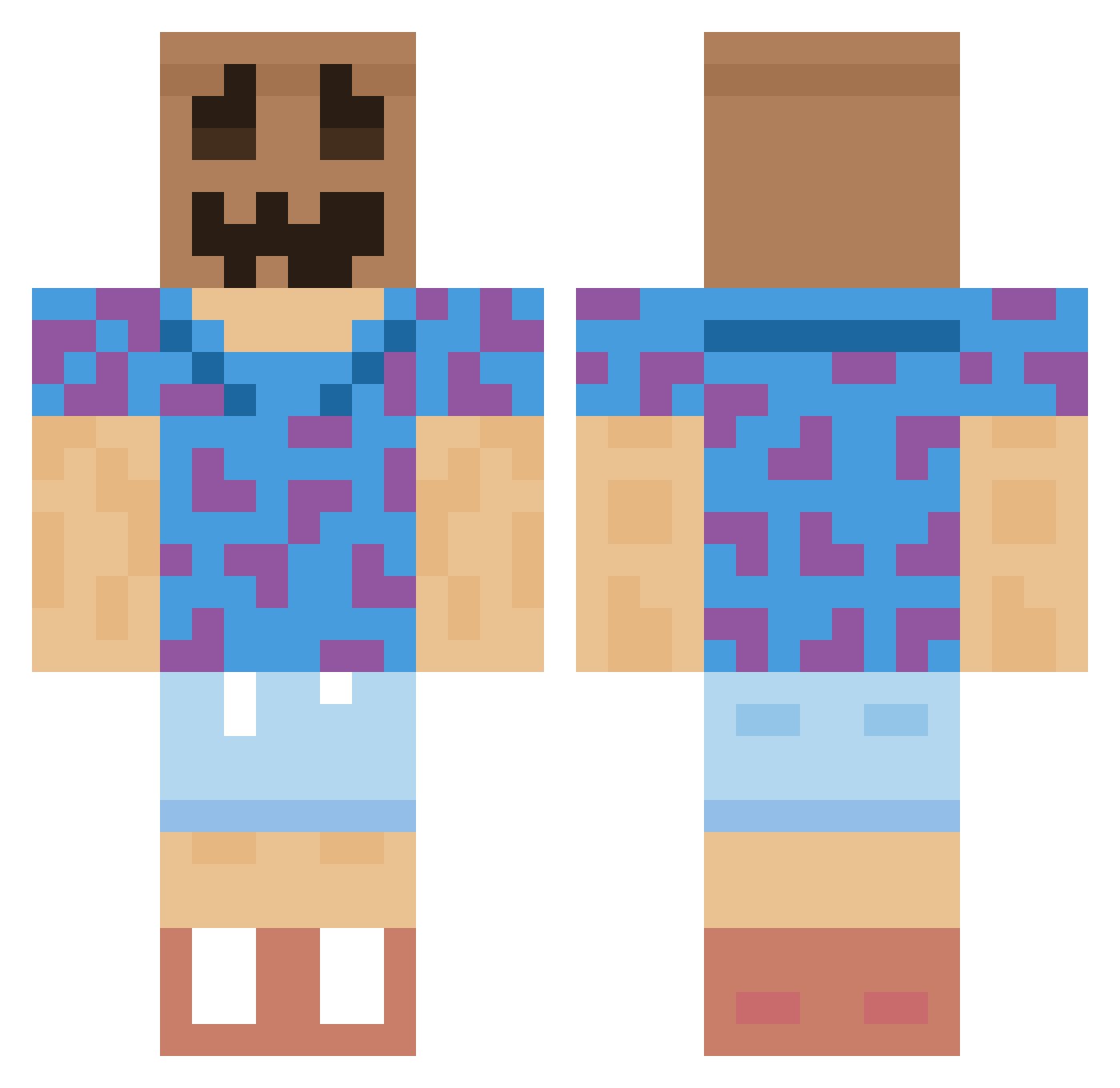 ElShisus Minecraft skin, front and back view
