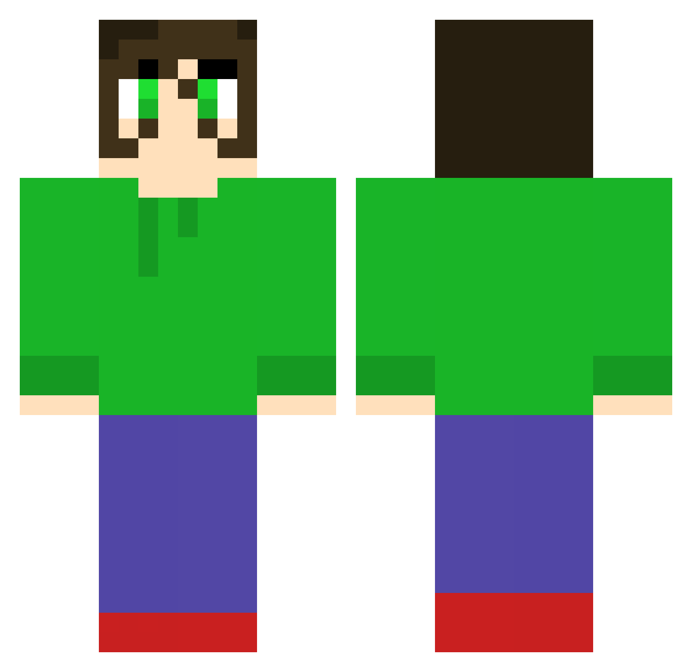 TheGhost1706 Minecraft skin, front and back view