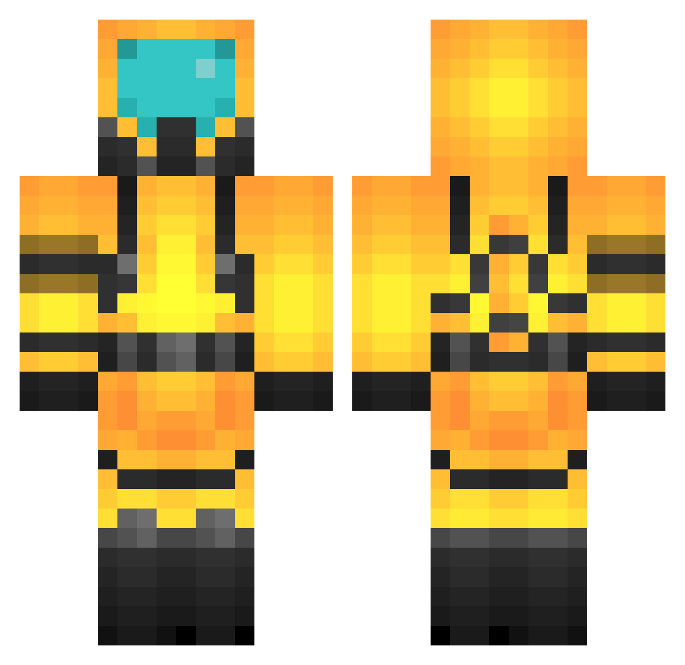 SMOKE234 Minecraft skin, front and back view