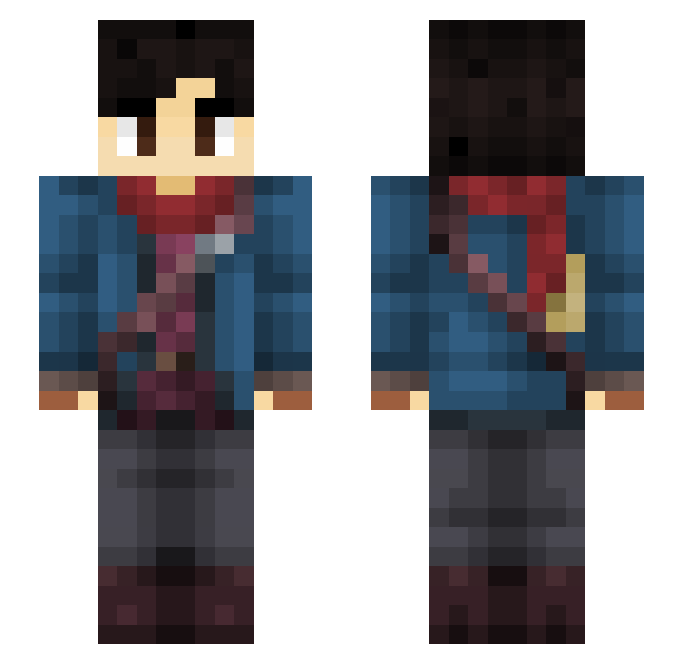 DatsJustDandy Minecraft skin, front and back view