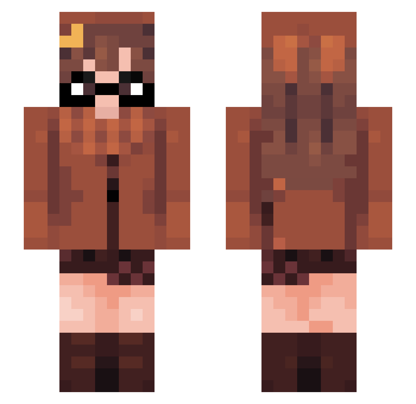 syealicious Minecraft skin, front and back view