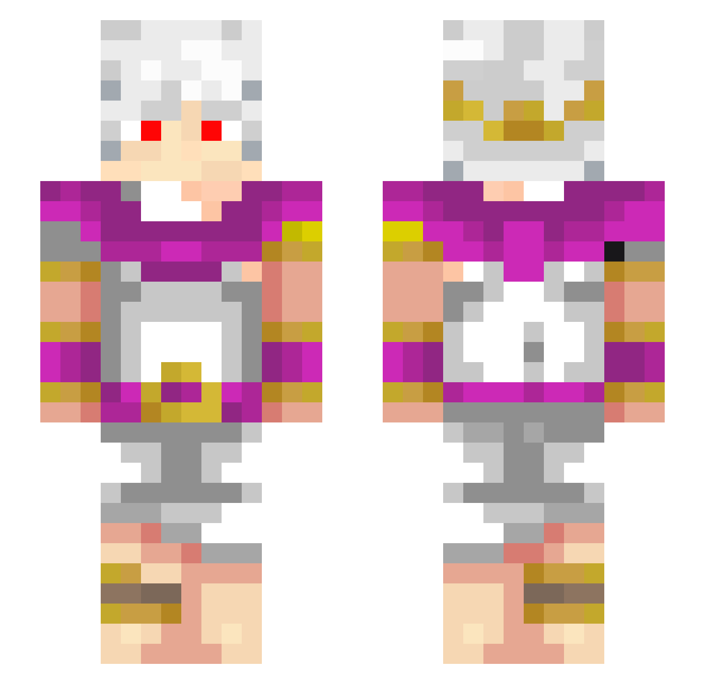 temptaYT Minecraft skin, front and back view