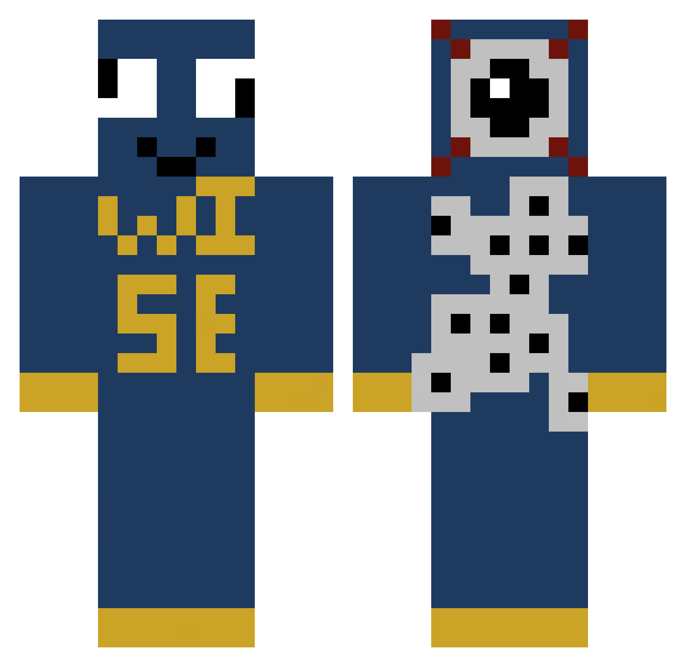 YasoTheWise Minecraft skin, front and back view