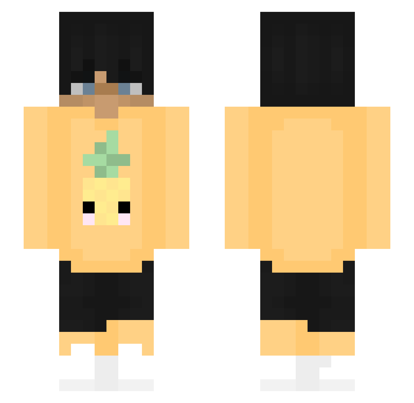 xPositivex Minecraft skin, front and back view